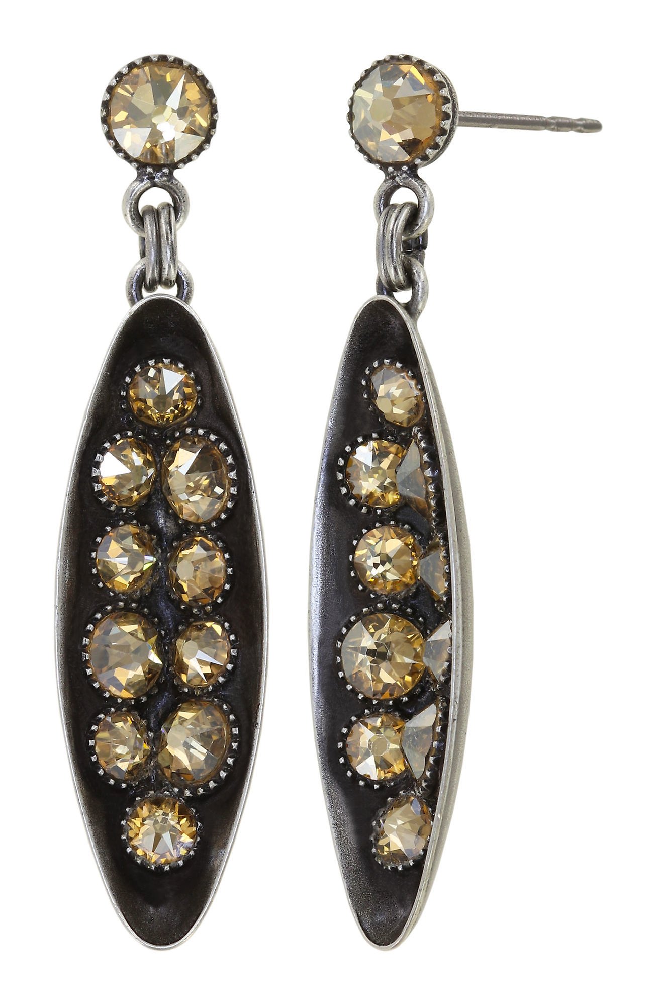 Bild für Ohrstecker baumelnd Back To The Future Goldbeige Gelb / braun 