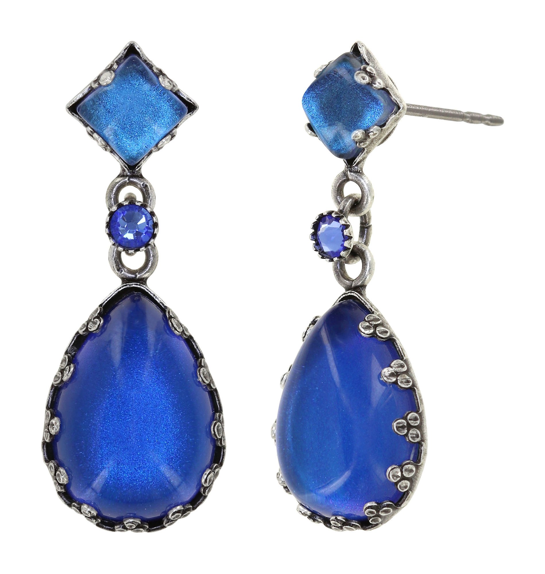 image pour Clou d'oreille pendant Jelly Star Bleu  