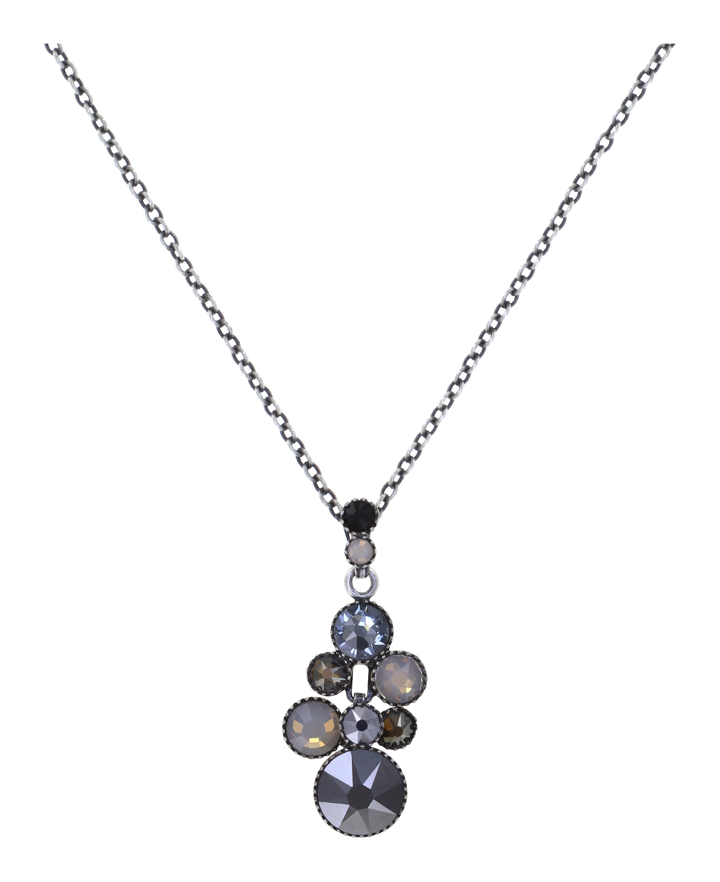 image for Necklace Pendant Water Cascade Silver Carbon Black 