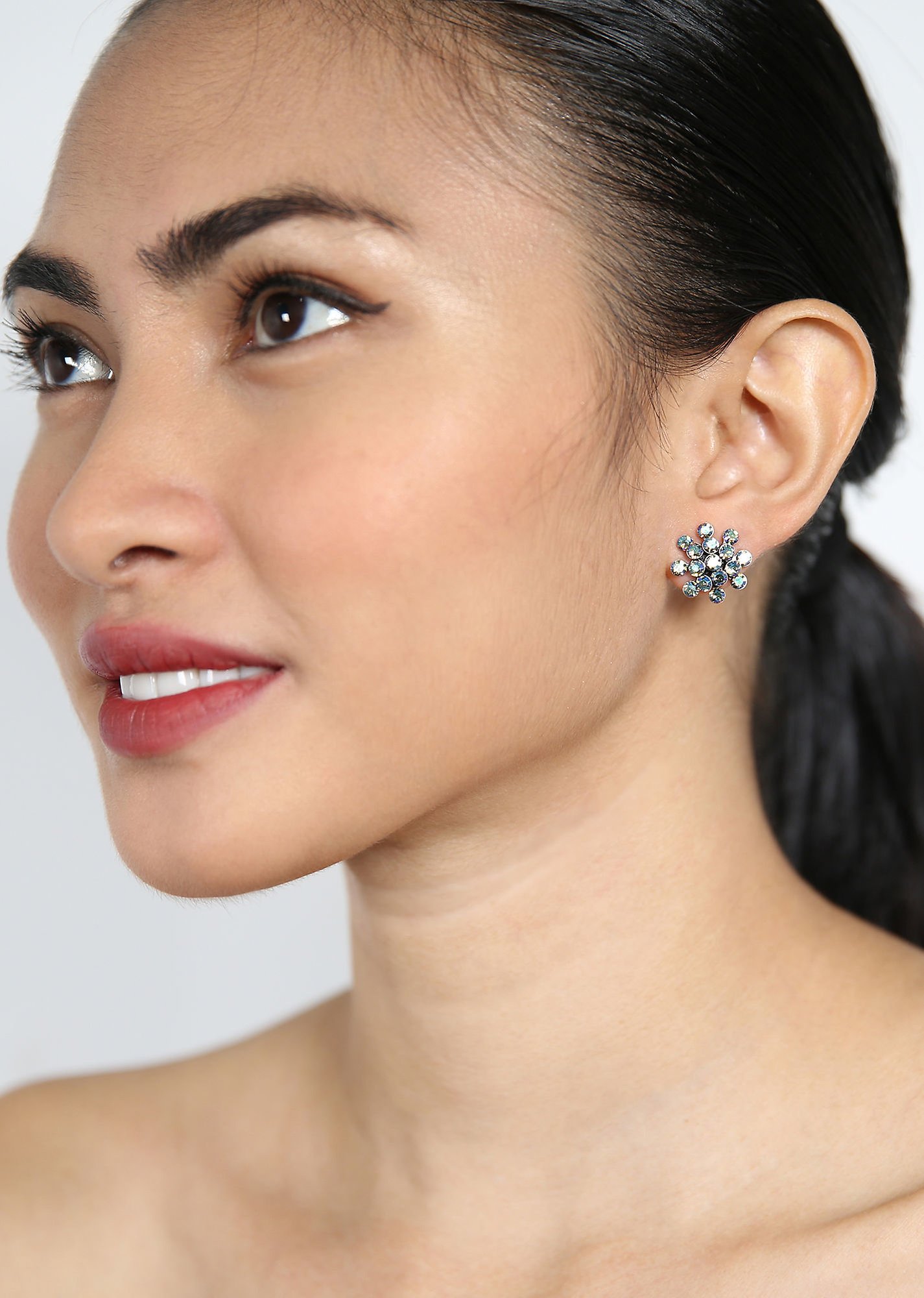 image pour Boucles d'oreilles Clip Magic Fireball Gris Brillant Blue mini