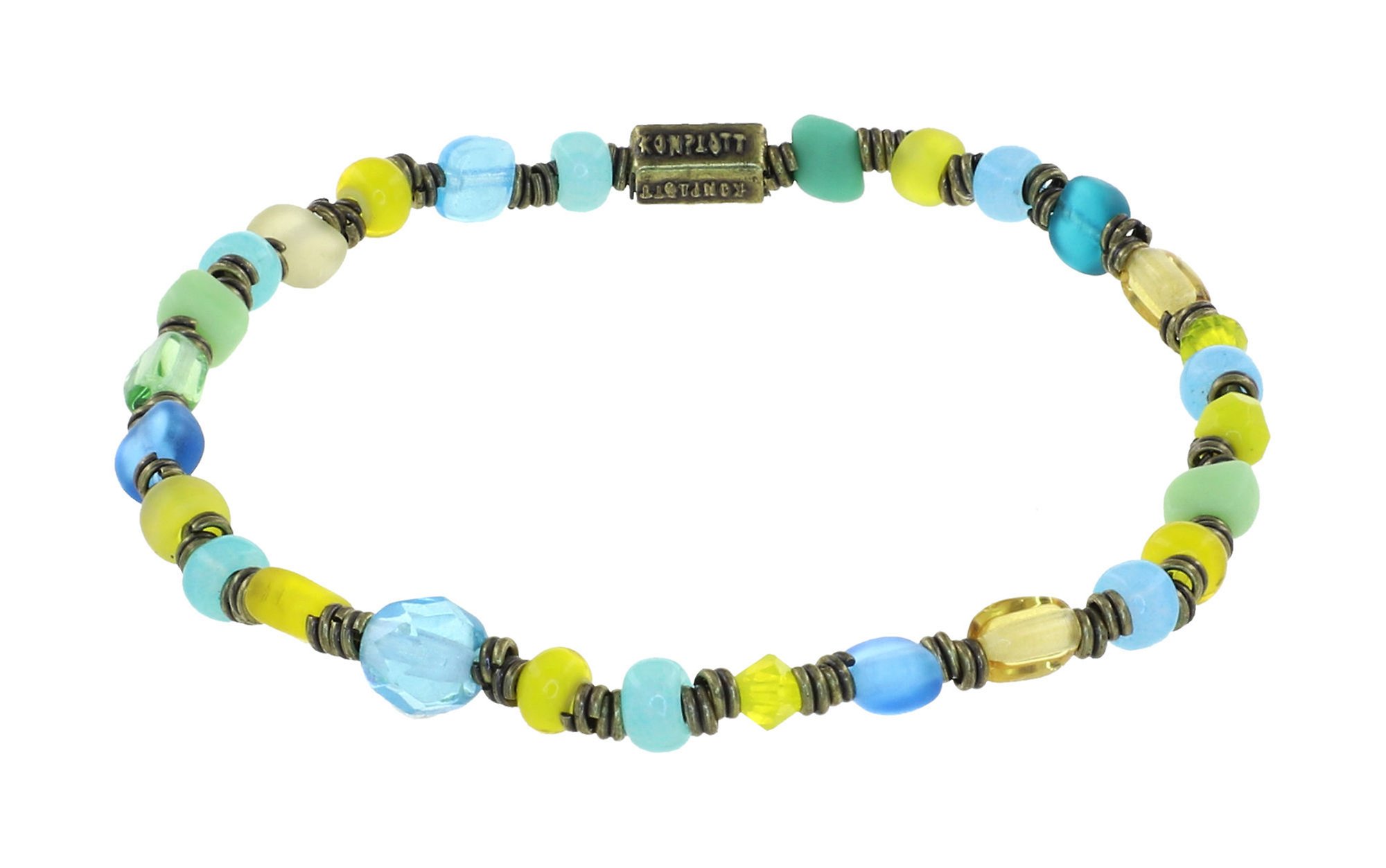 image pour Bracelet élastique Petit Glamour d´Afrique Curacao a Limette blue/yellow 