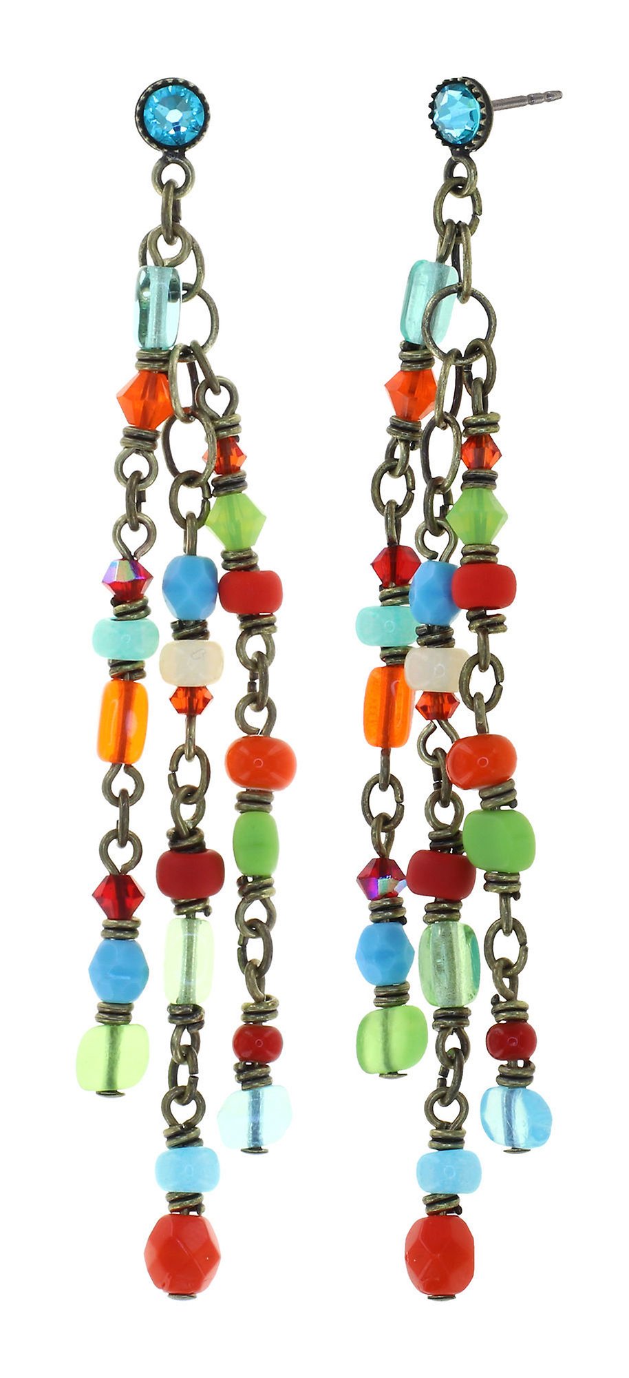 Bild für Ohrstecker baumelnd Petit Glamour d´Afrique Multi Melon Blue Multi 