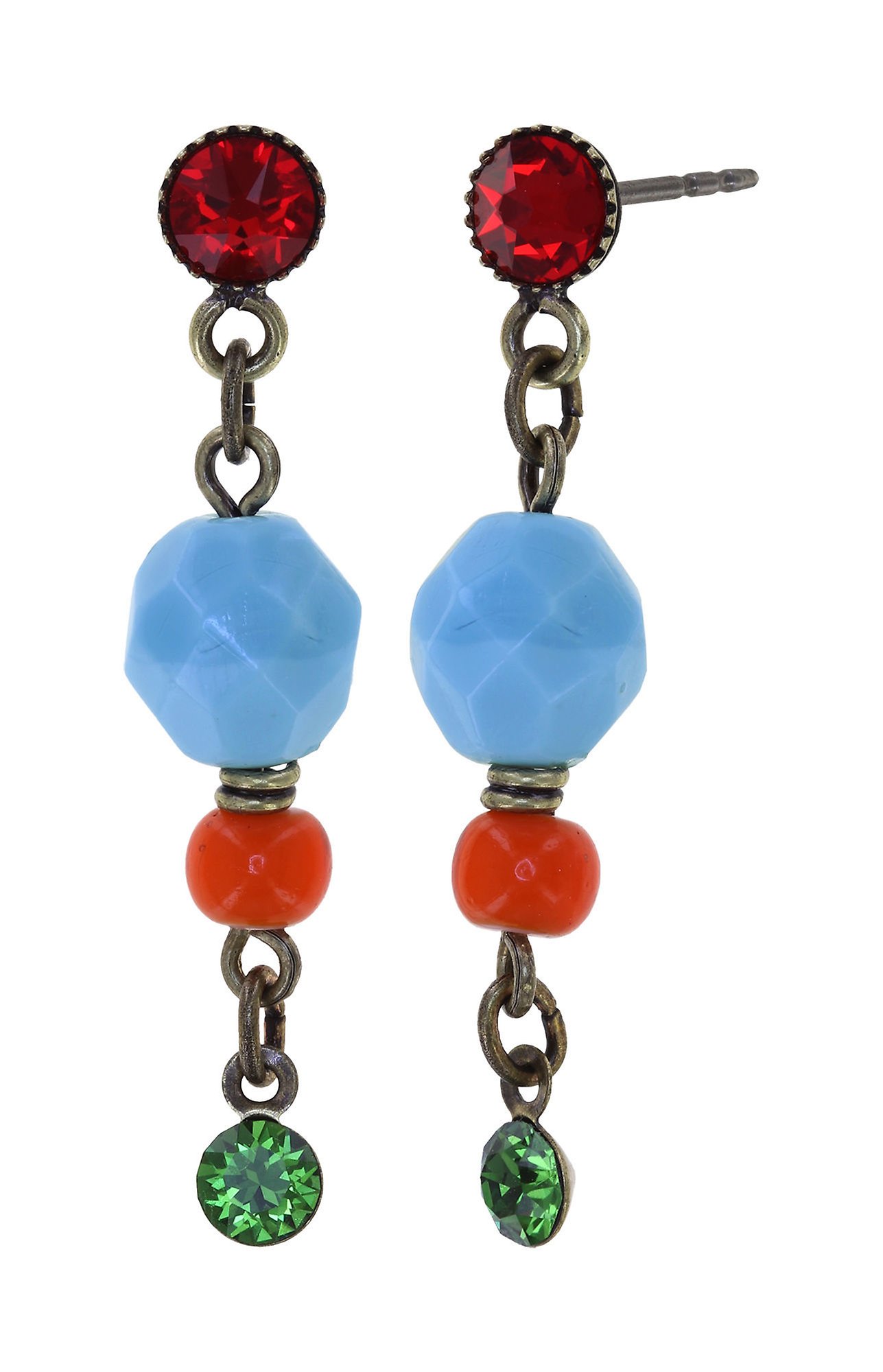 image pour Clou d'oreille pendant Petit Glamour d´Afrique Multi Melon Blue multi 