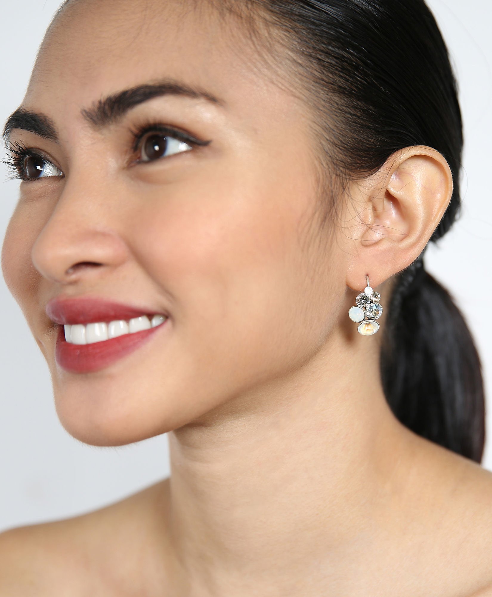 image for Earring Eurowire Petit Glamour Vanilla Sorbet white/grey 