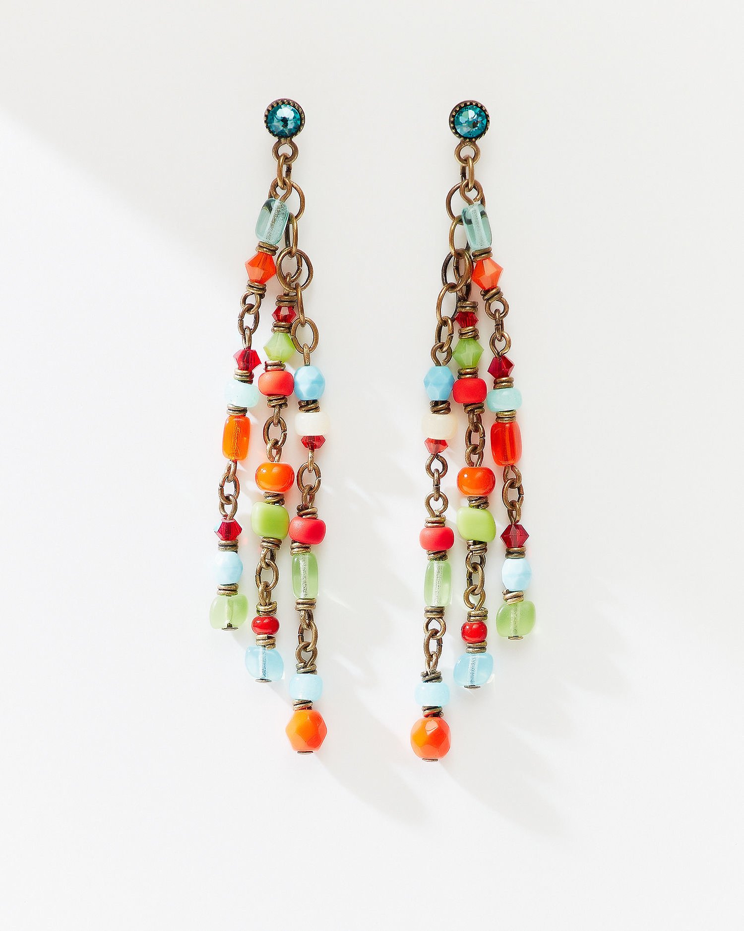 image for Earring stud dangling Petit Glamour d´Afrique Multi Melon Blue multi 