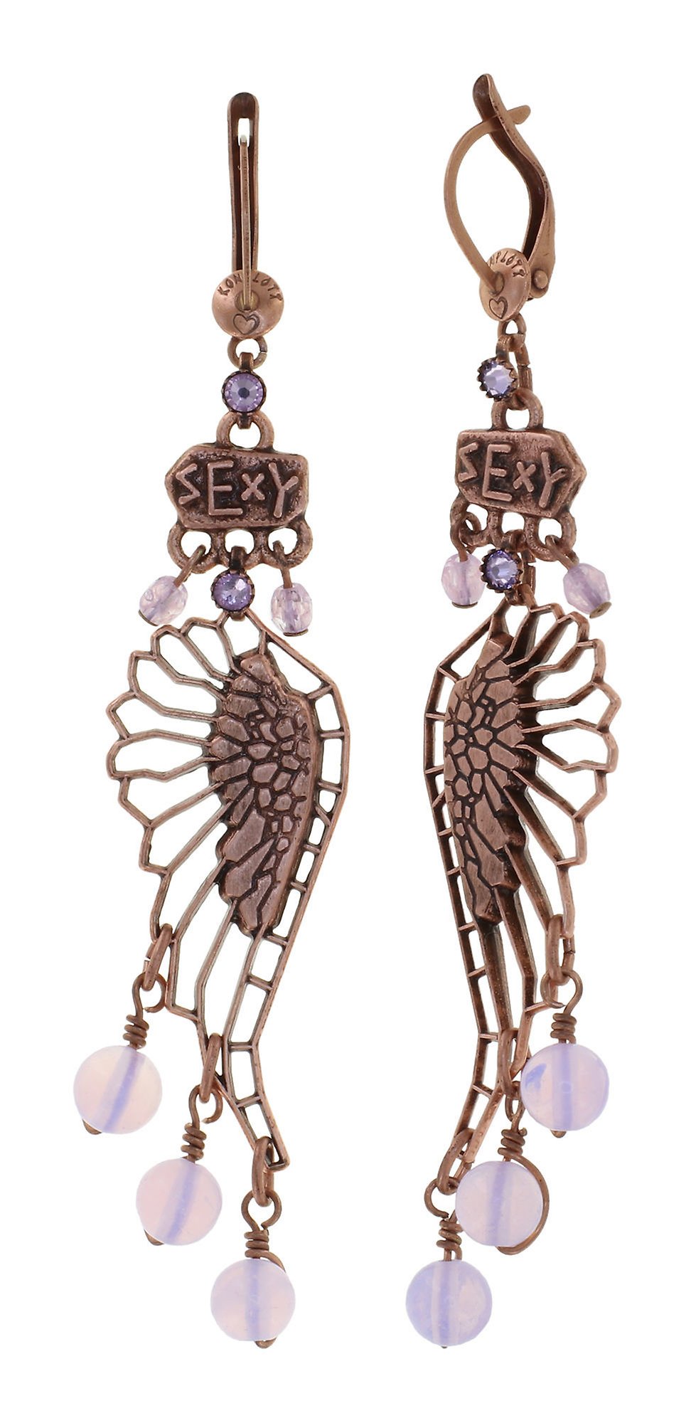 image for Earring Dangling Speechless Rosewater Opal Pink 