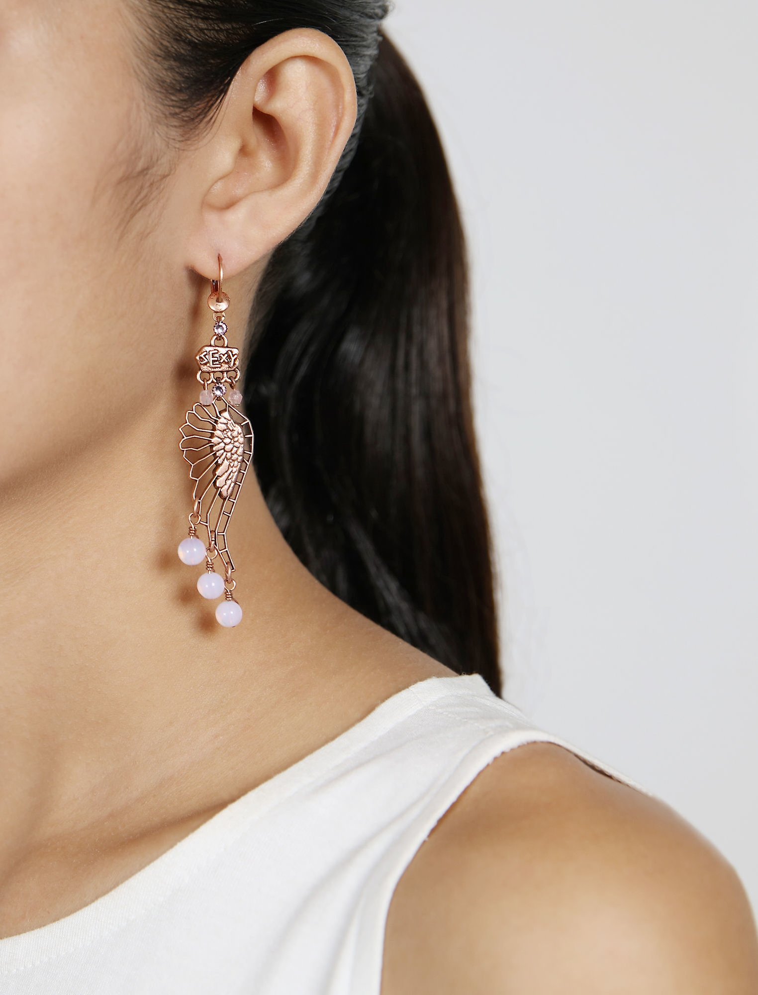 image pour Boucles d'oreilles pendantes Speechless Opale Eau De Rose Pink 