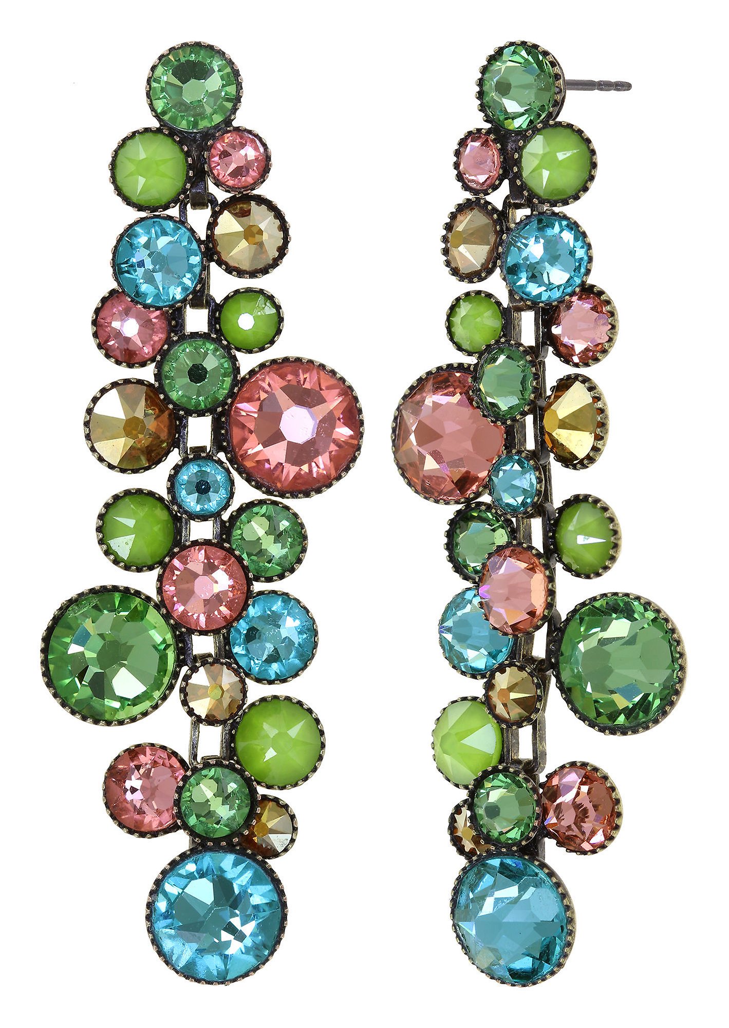 image for Earring stud dangling Water Cascade Alicia's Rococo multi 