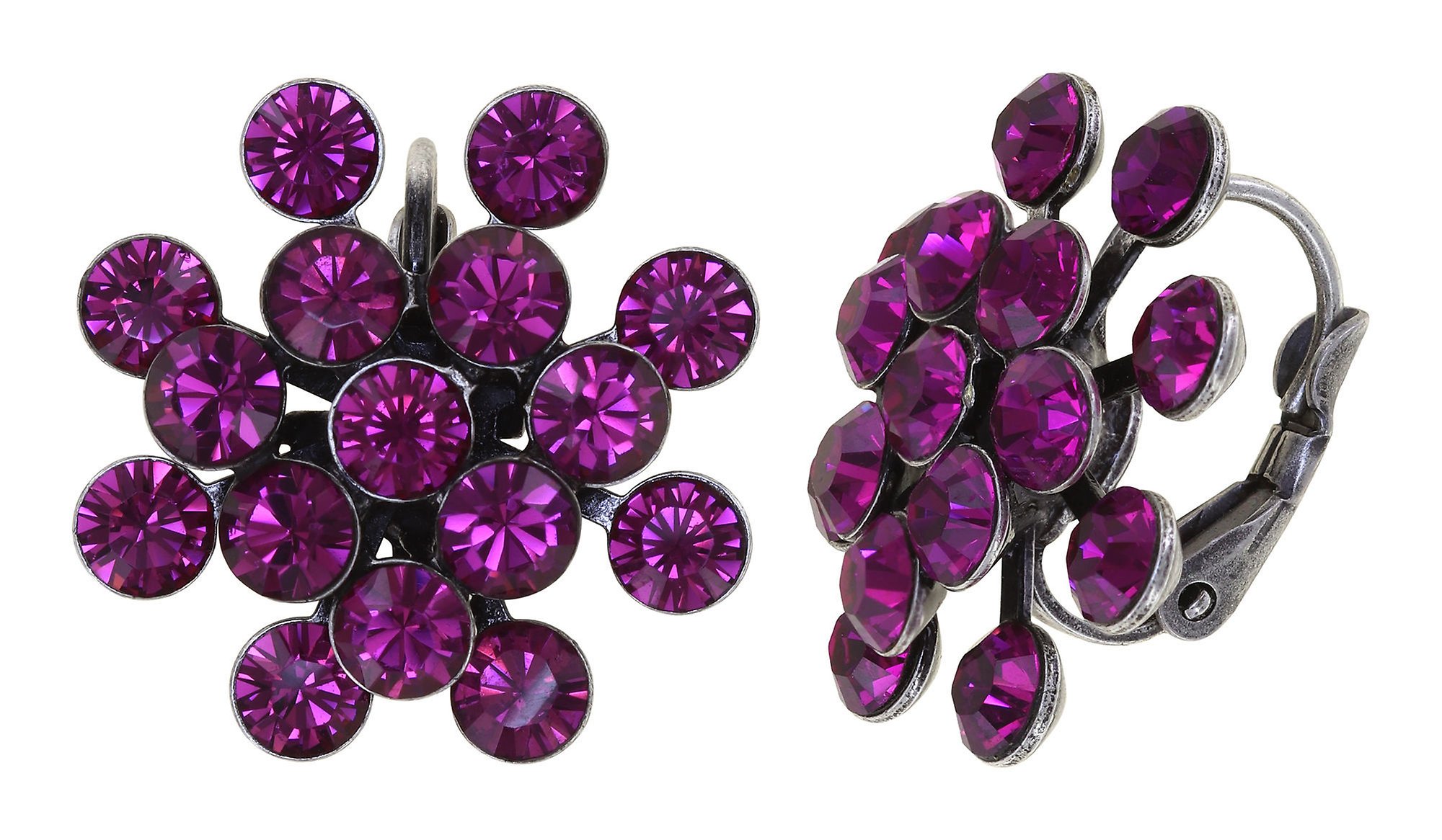 image for Earring eurowire Magic Fireball Dark Rose fuchsia Classic Size (21mm Ø)