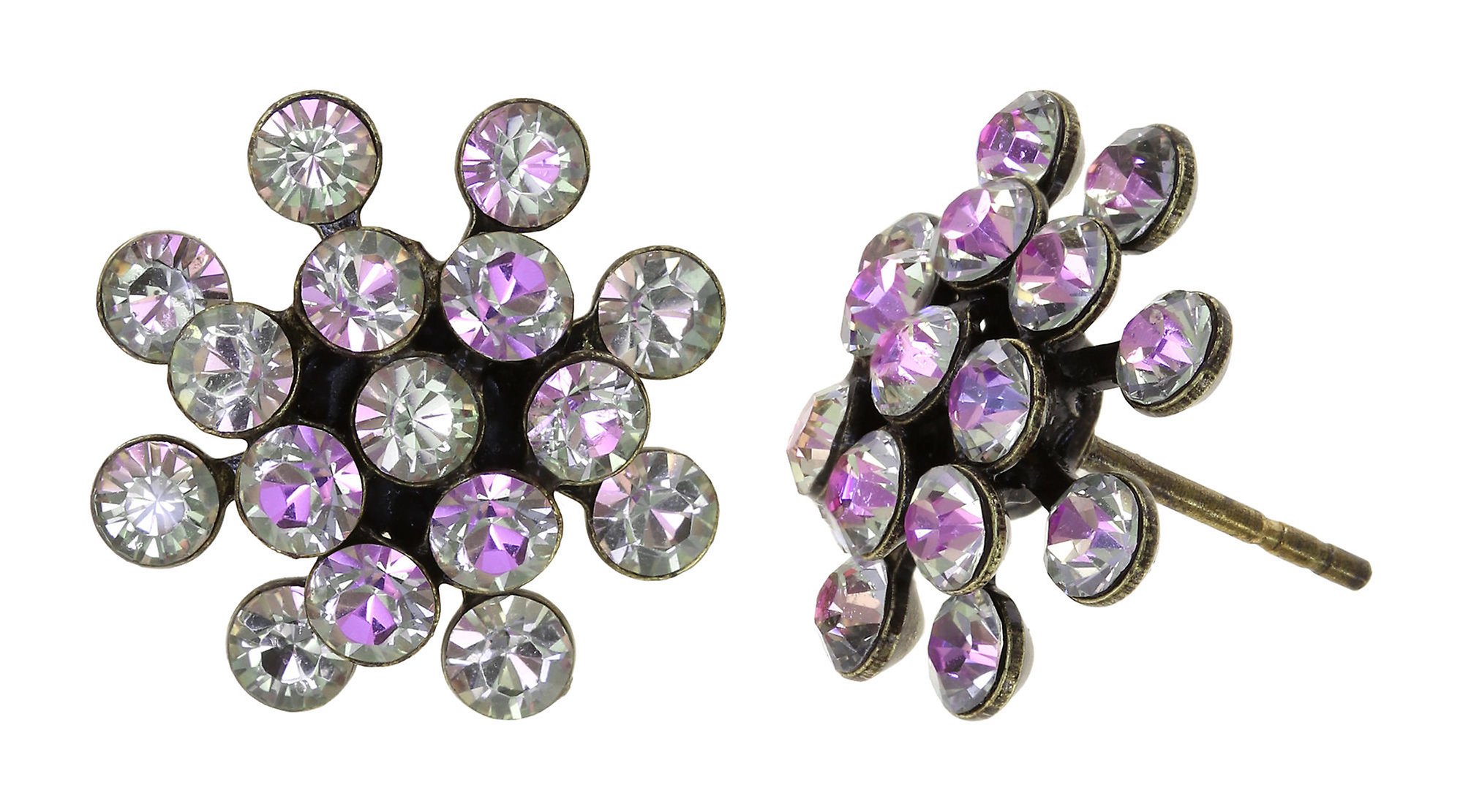 image pour Clou d'oreille Magic Fireball Blanc / Rose Clair crystal vitrail light mini