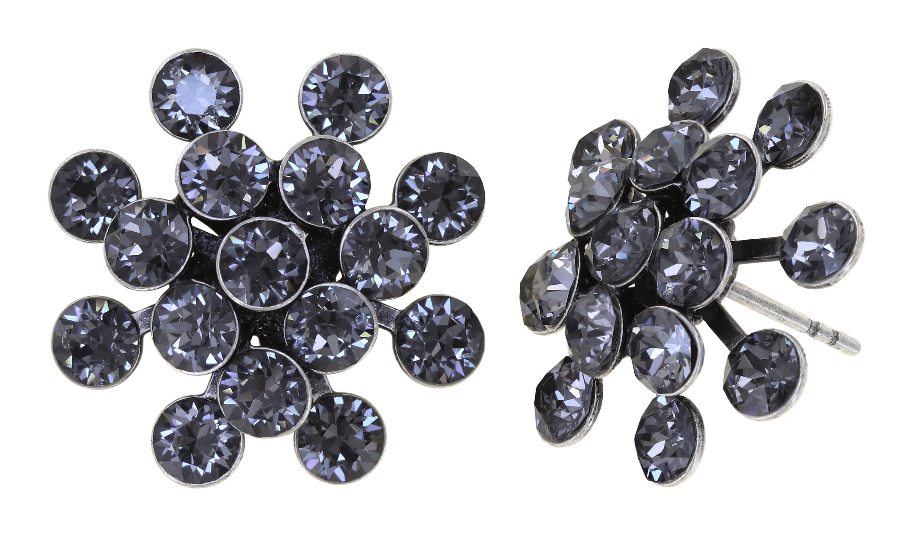 image for Earring Stud Magic Fireball Grey crystal night fall Classic Size (21mm Ø)
