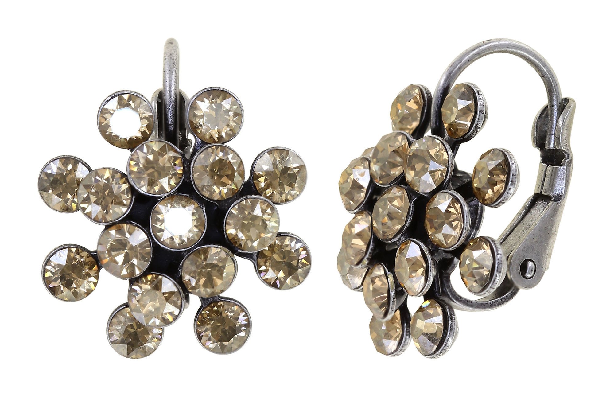 image pour Boucles d'oreilles Eurowire Magic Fireball Beige crystal golden shadow mini