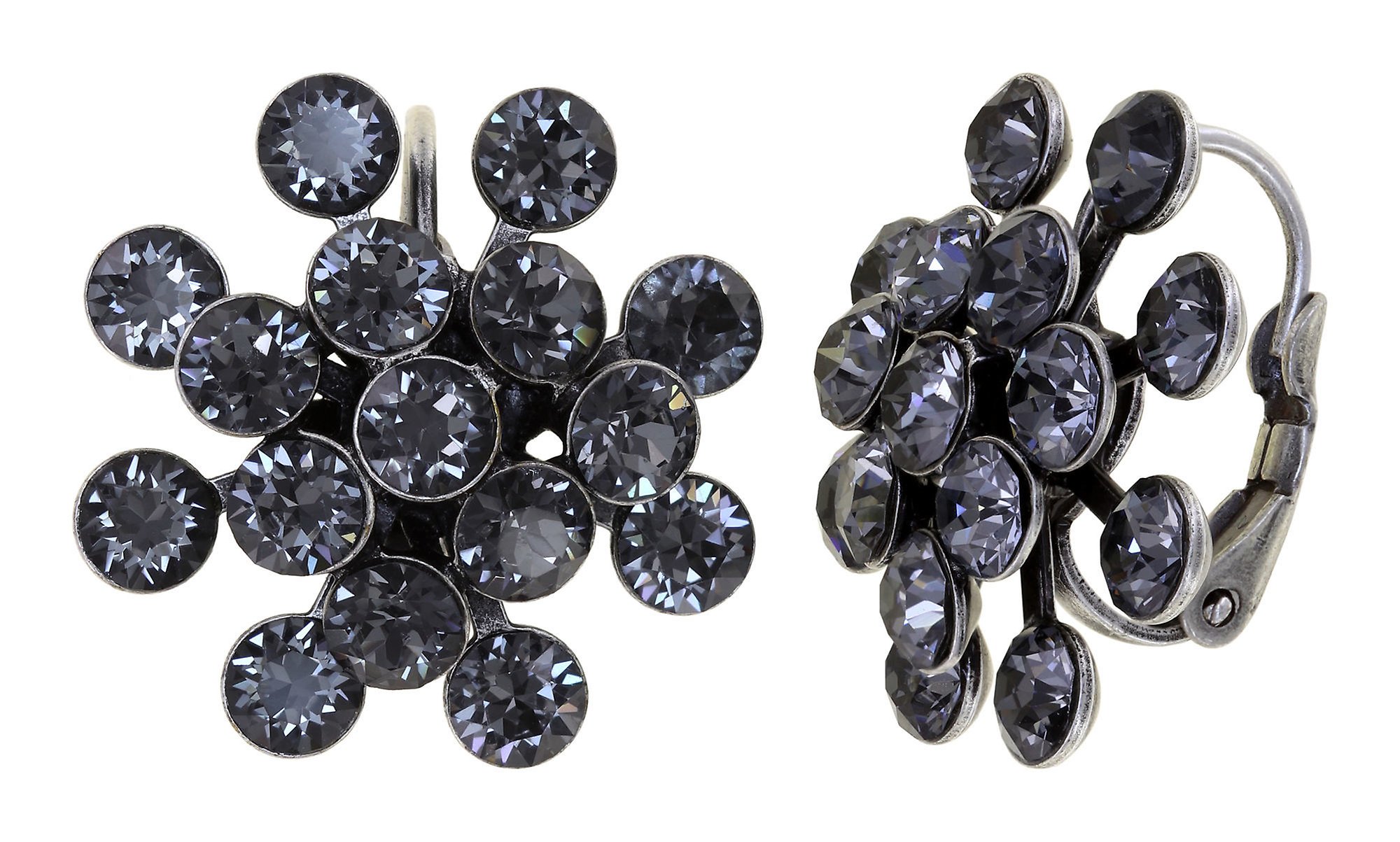 Bild für Ohrringe mit Brisur Magic Fireball Grau crystal night fall Classic Size (21mm Ø)