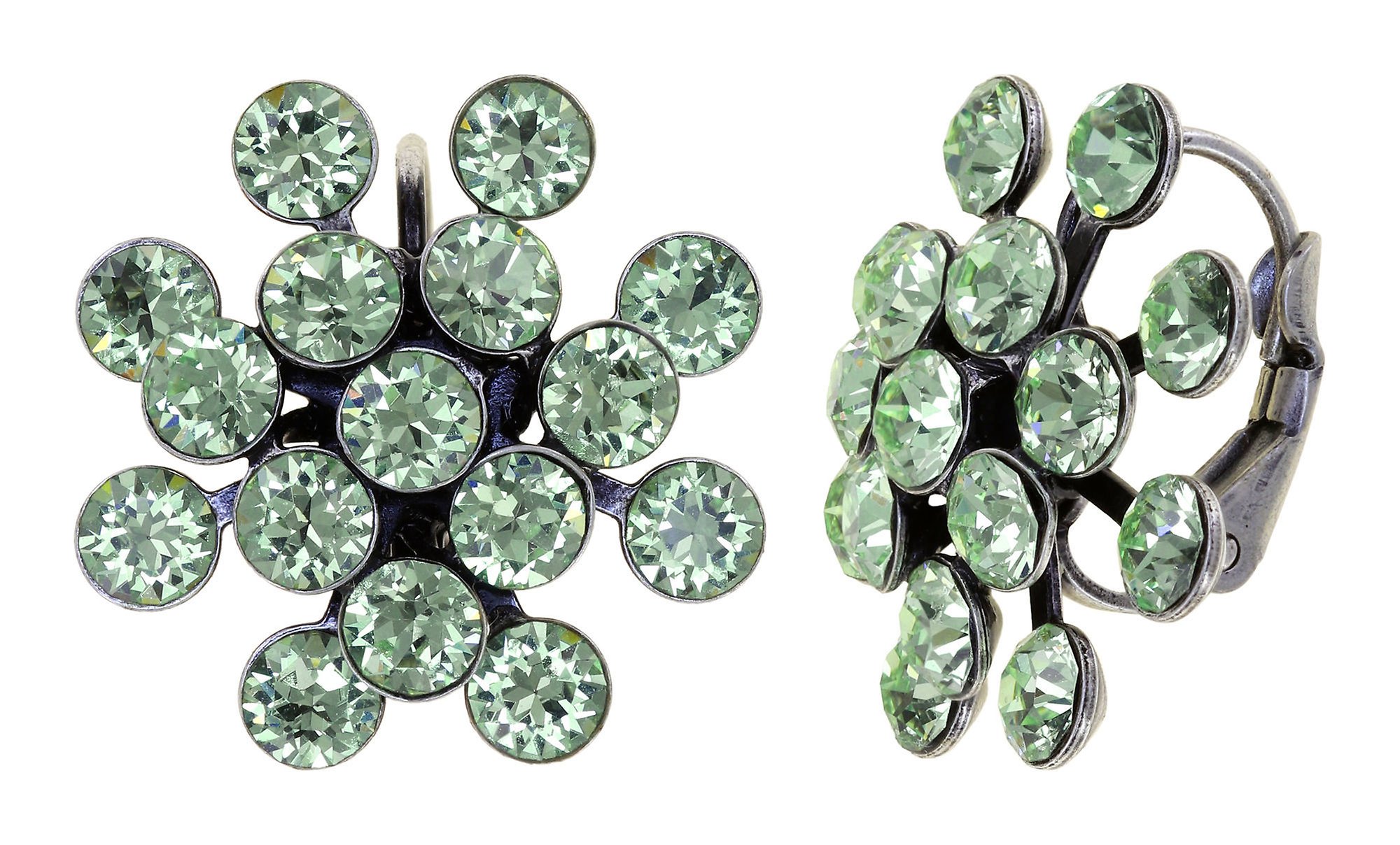 Bild für Ohrringe mit Brisur Magic Fireball Hellgrün Chrysolit Classic Size (21mm Ø)