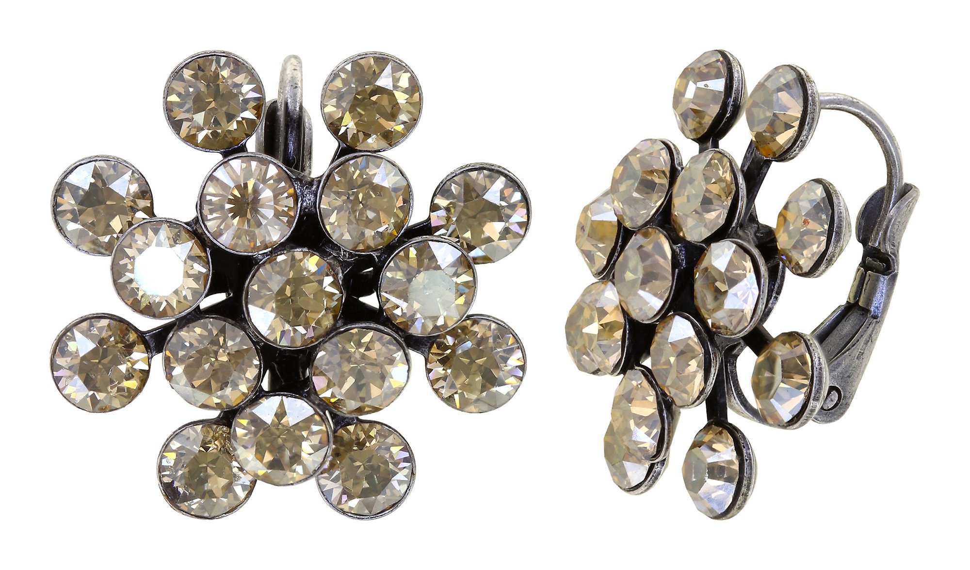 image for Earring Eurowire Magic Fireball Beige crystal golden shadow Classic Size (21mm Ø)