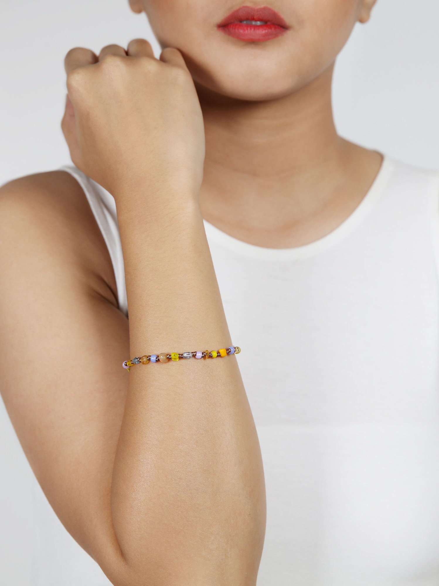 Bild für Armband elastisch Petit Glamour d´Afrique Sunset On the Blues yellow/lila 