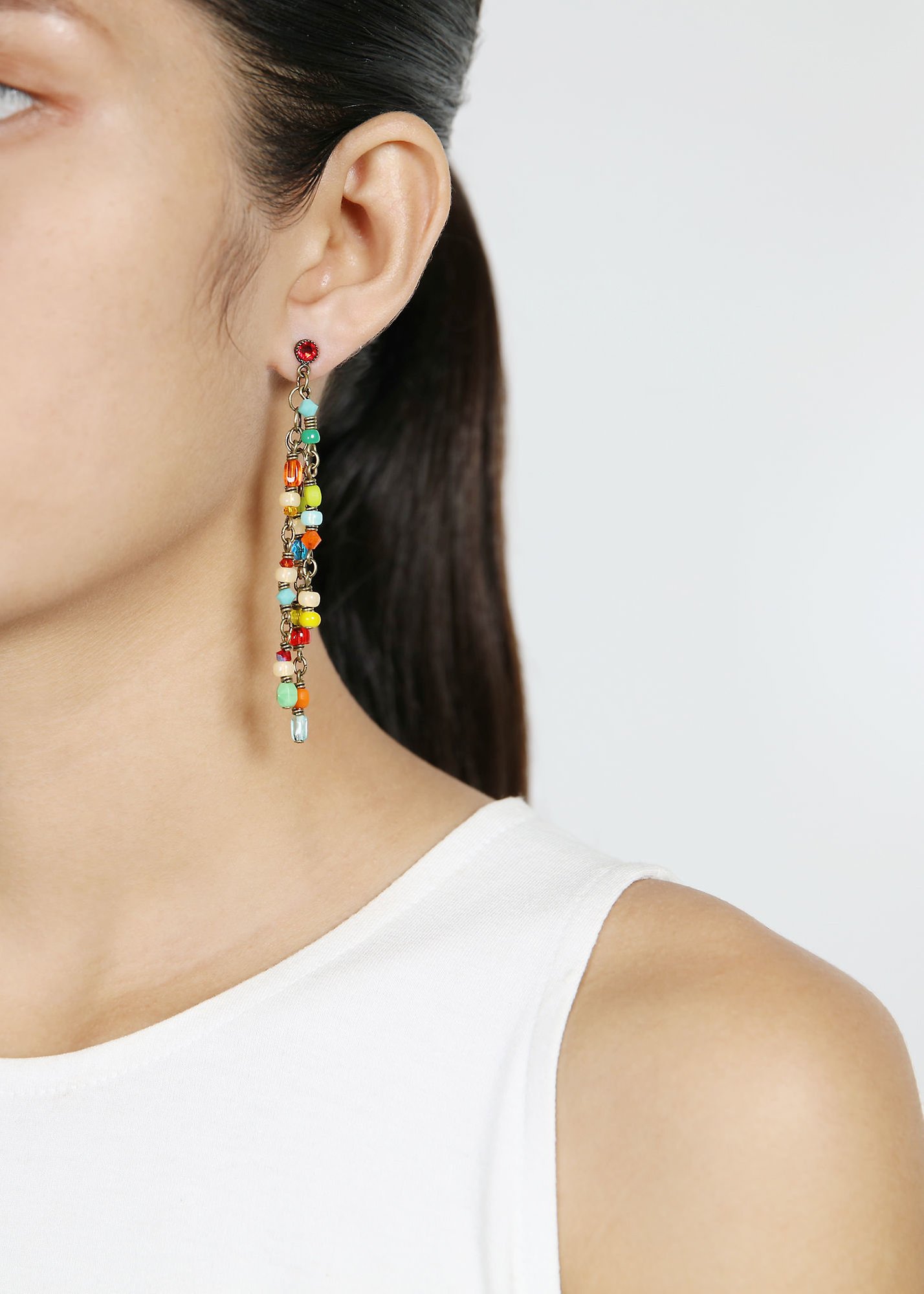 image for Earring Stud Dangling Petit Glamour d´Afrique Color Market pastel multi 