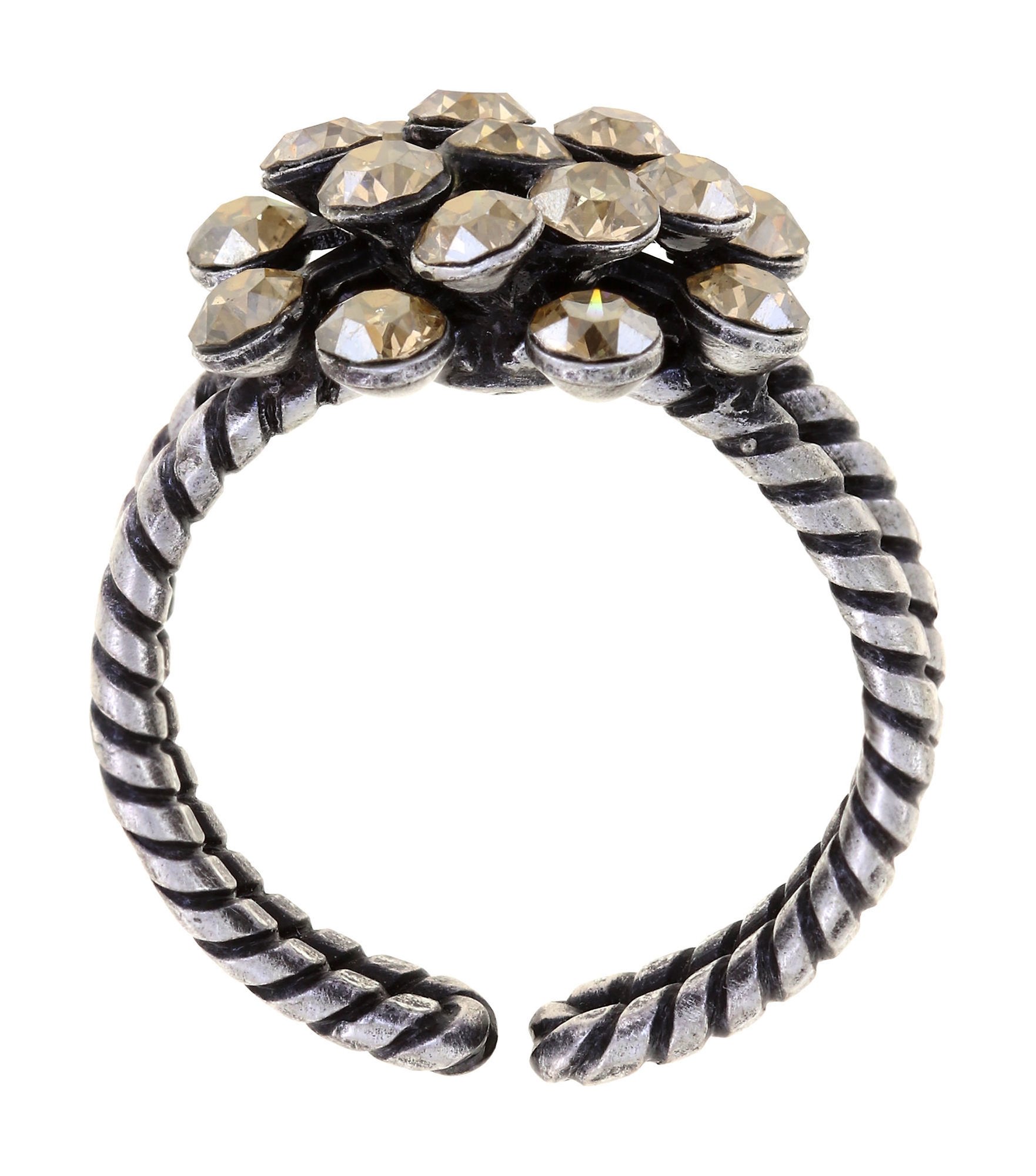 Bild für Ring Magic Fireball Beige Kristall goldener Schatten mini