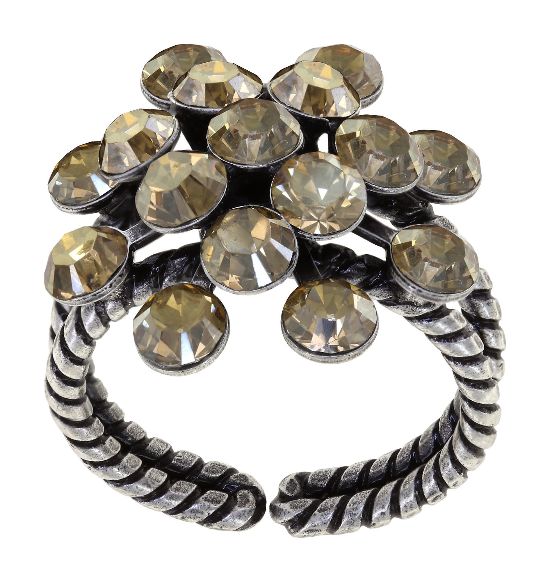 image pour Anneau Magic Fireball Beige crystal golden shadow Classic Size (21mm Ø)