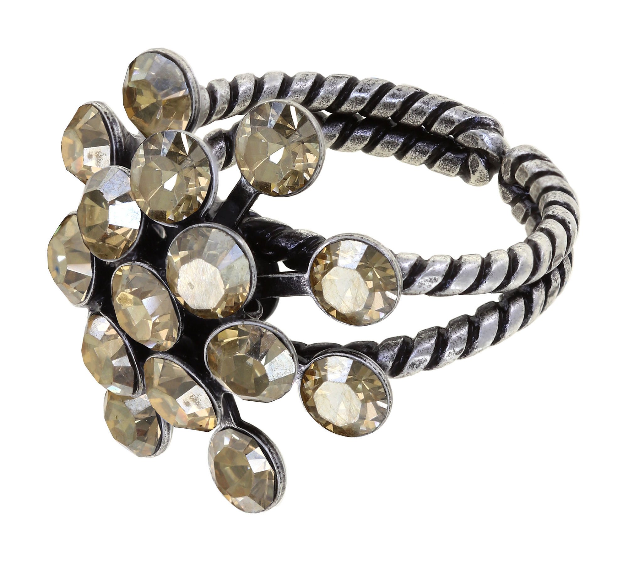 Bild für Ring Magic Fireball Beige Kristall goldener Schatten Classic Size (21mm Ø)