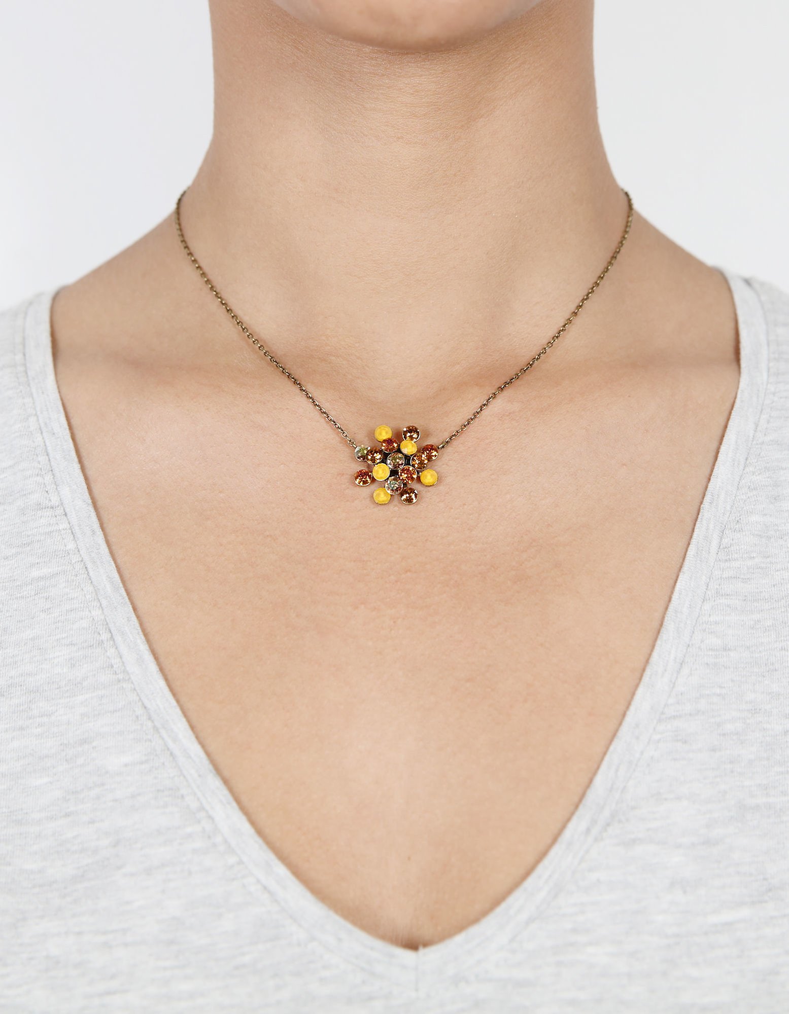 image pour Collier pendant Magic Fireball Bouton D'or En Feu Yellow Classic Size (21mm Ø)