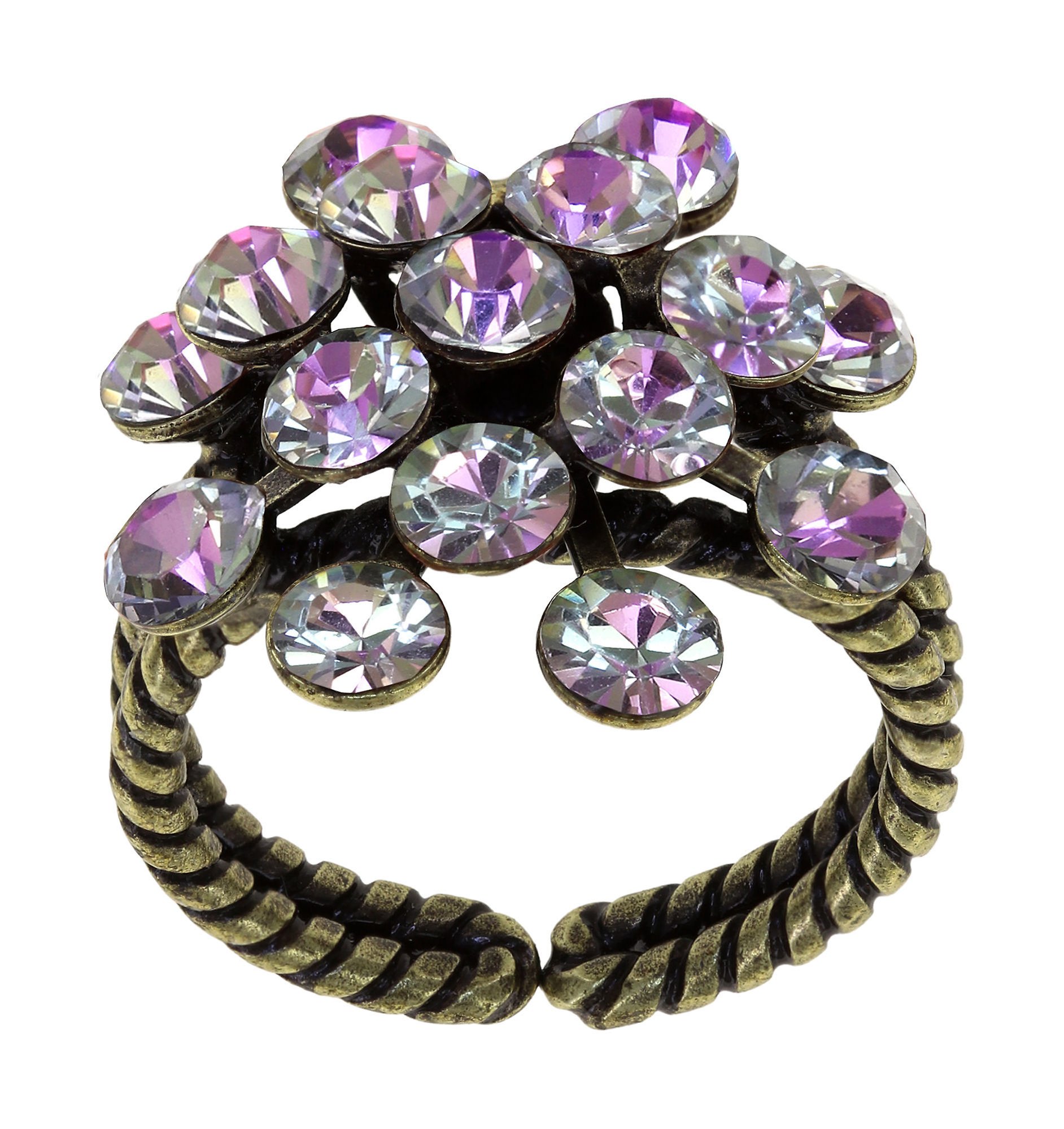 image for Ring Magic Fireball White / Light Rose crystal vitrail light mini