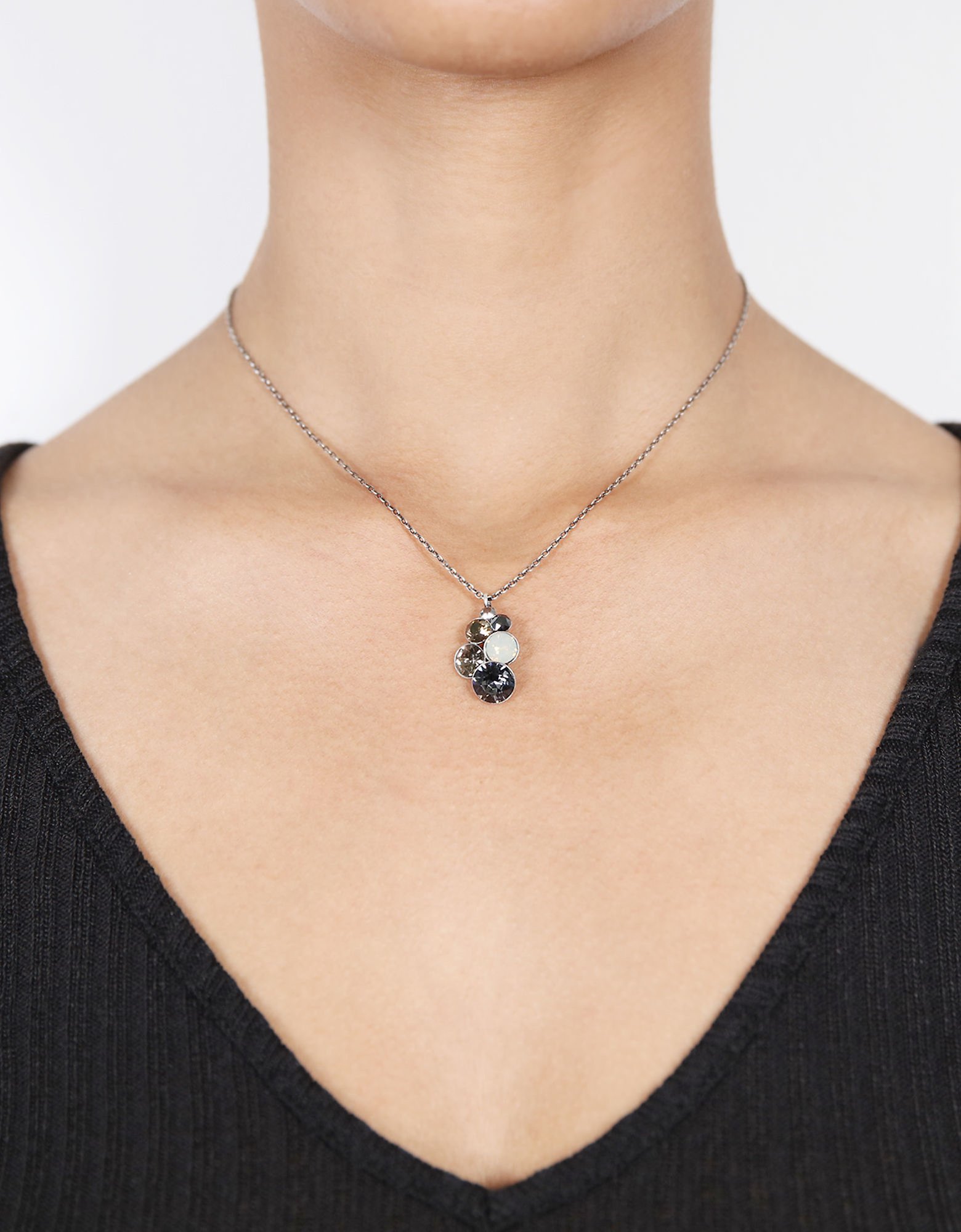 Bild für Halskette mit Anhänger Petit Glamour Silberkarbon Black 