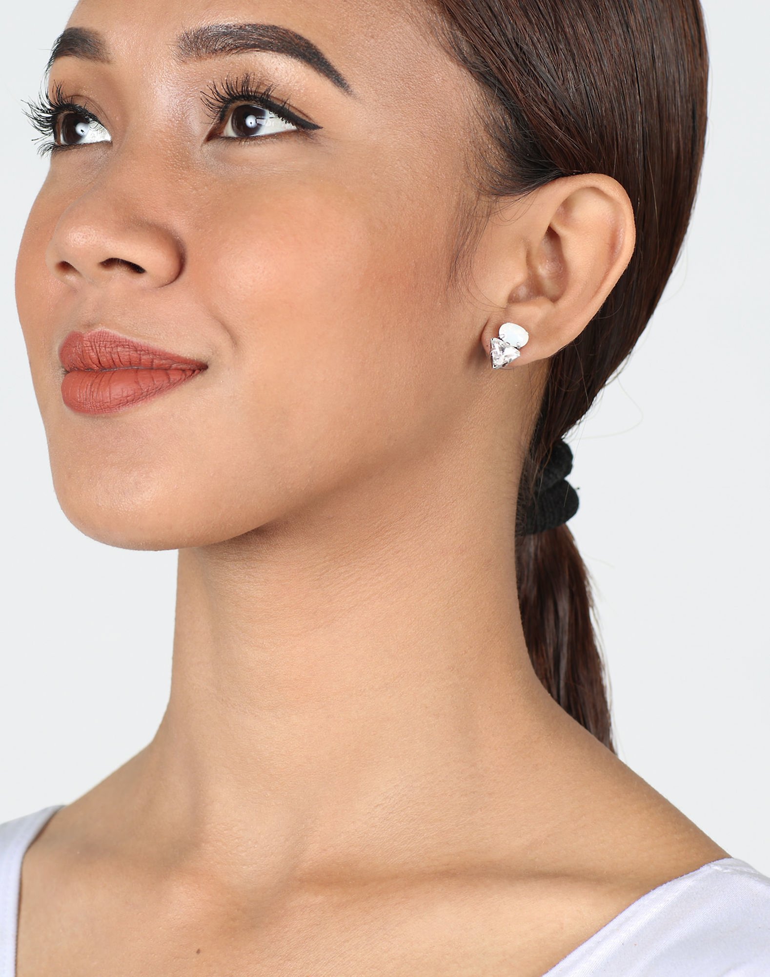 image for Earring stud Hippie Vanilla White white 