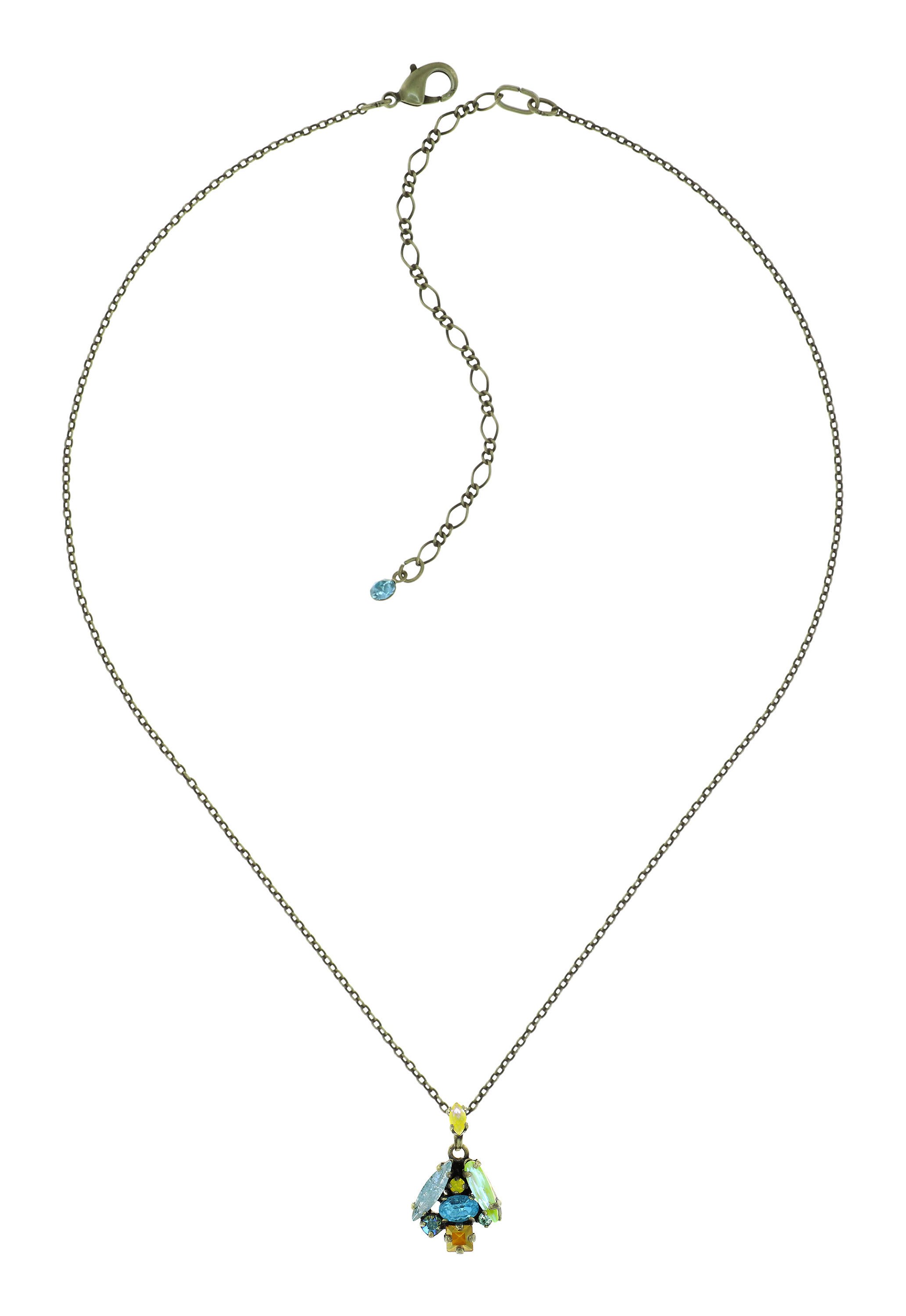 image for Necklace Pendant Abegail Water Greens blue/yellow 