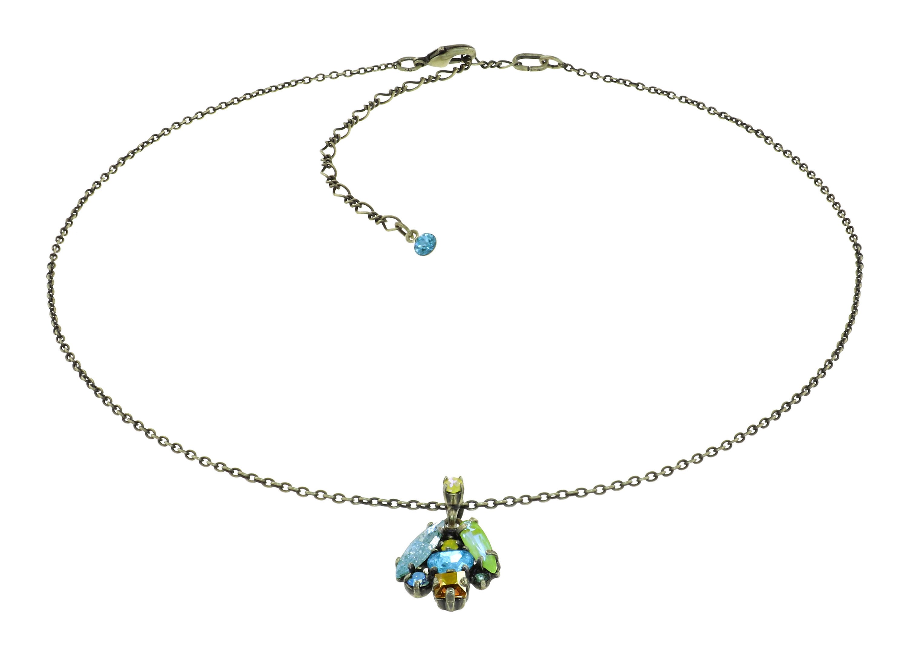 image for Necklace Pendant Abegail Water Greens blue/yellow 