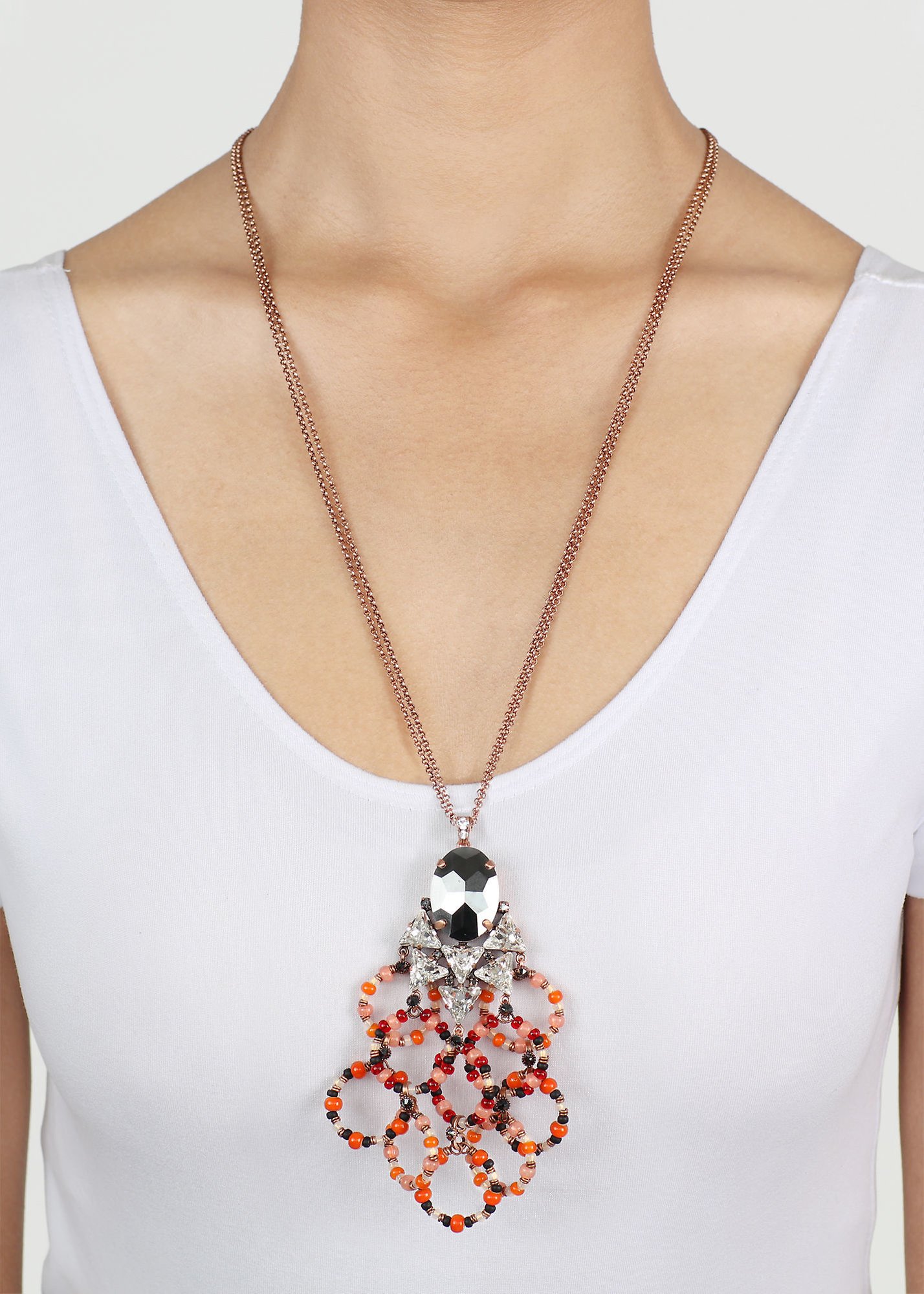 image pour Collier pendant (long) Hippie Épice Terreuse black/red 