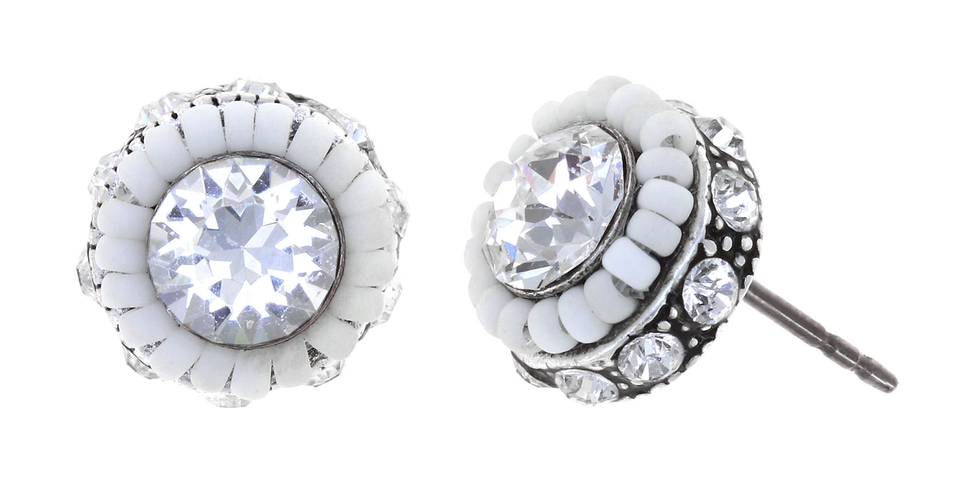 image for Earring Stud African Glam White  