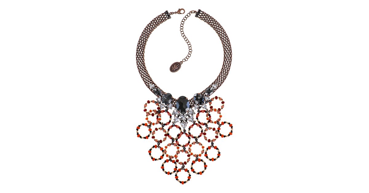 KONPLOTT / Necklace collier Hippie Earthy Spice black/red