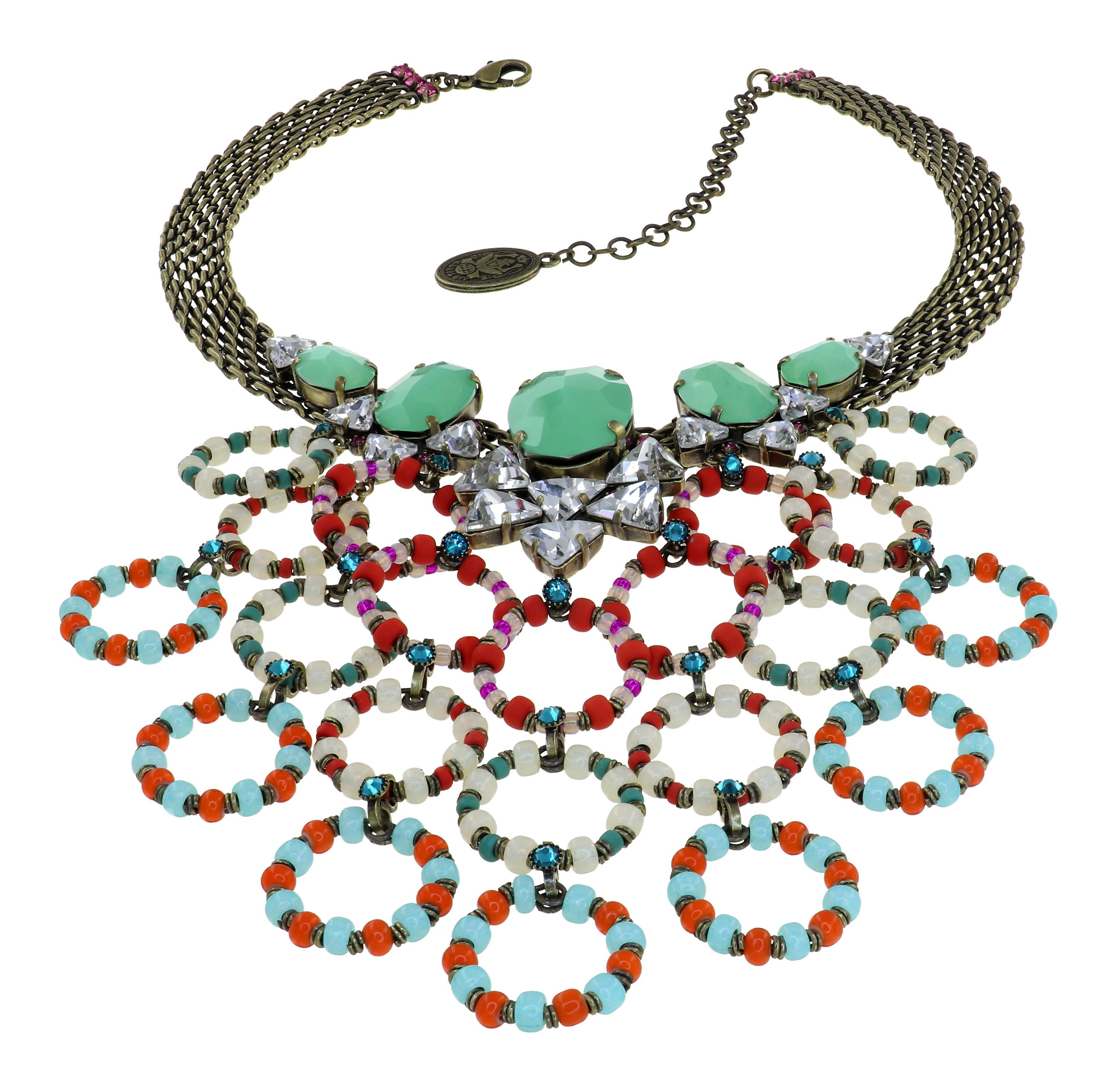 Bild für Halskette Collier Hippie Woodstock Multi 