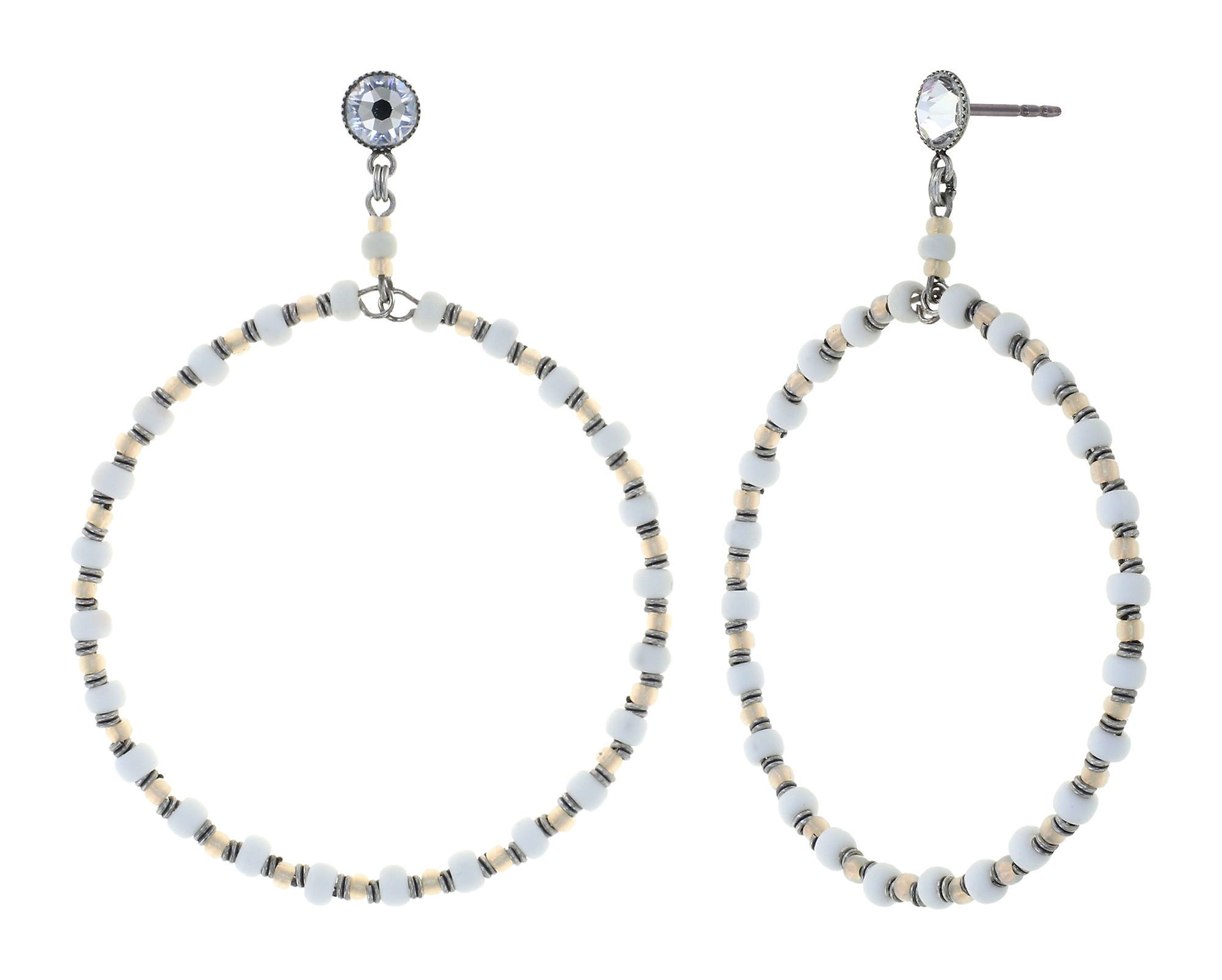 image for Earring Stud Dangling Hippie Vanilla White white 