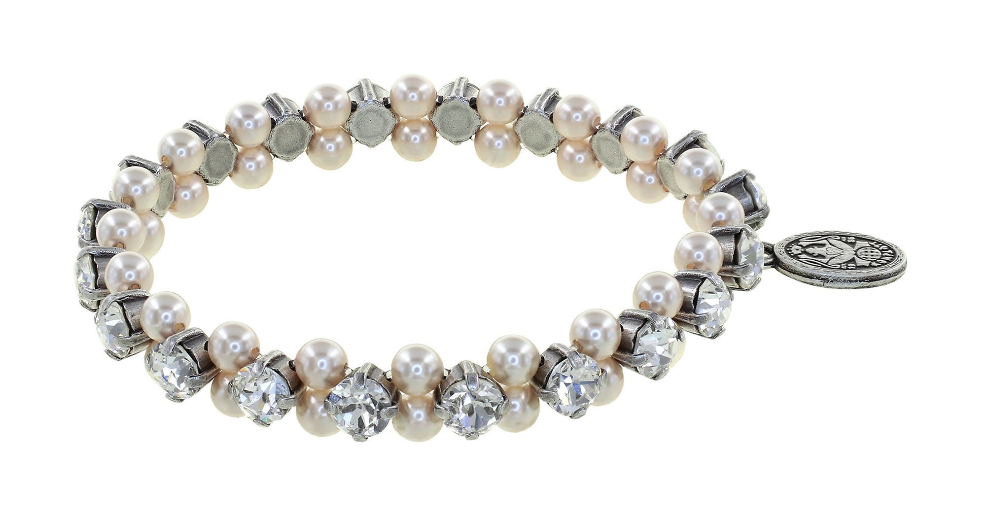 Bild für Armband elastisch Pearl Shadow weiß Kristall Medium