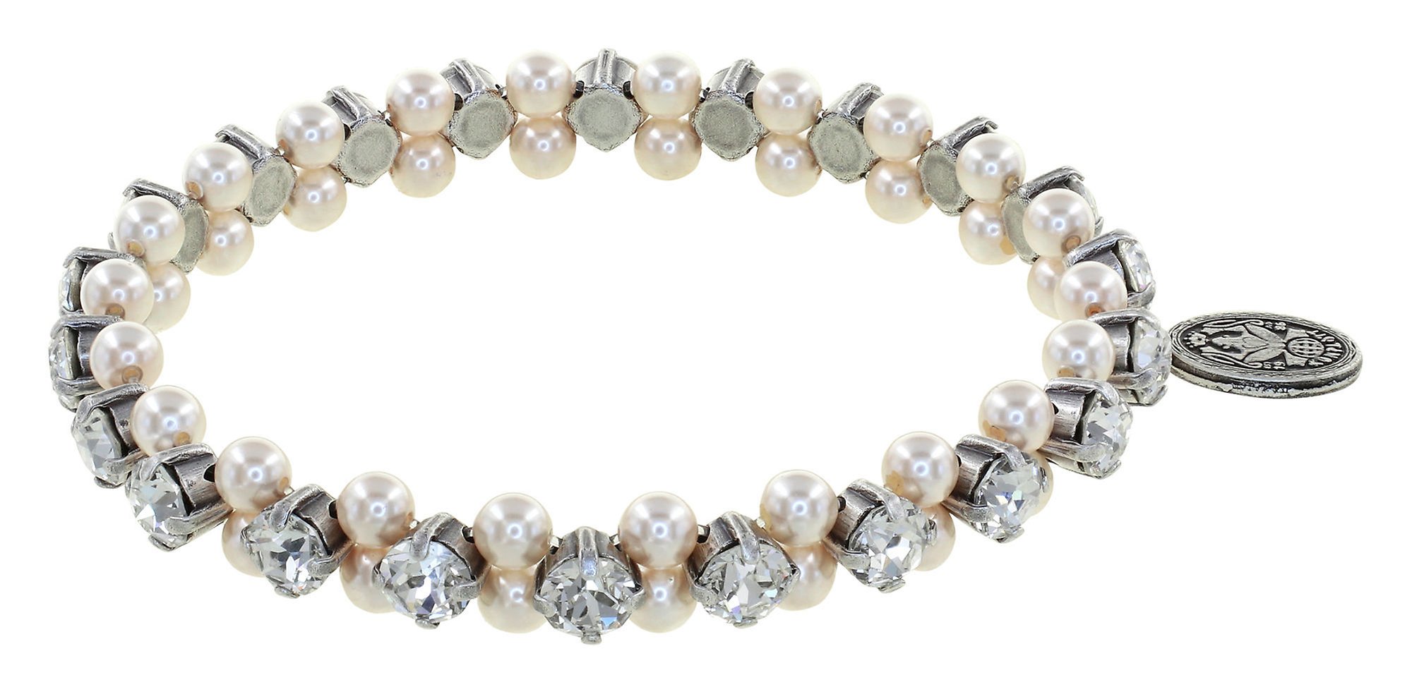 image pour Bracelet élastique Pearl Shadow Blanc crystal Big
