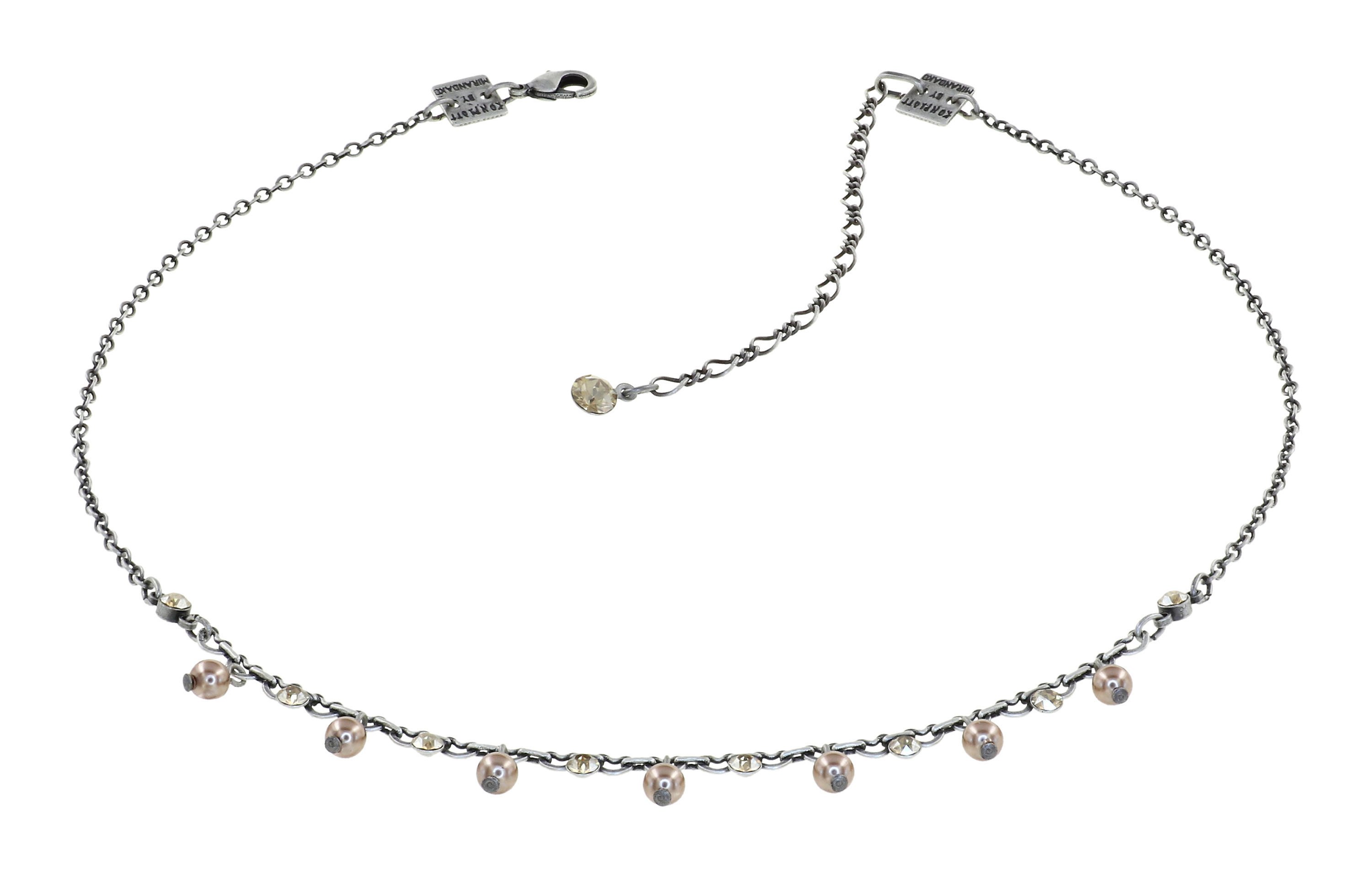 image for Necklace Pearl Shadow Beige crystal golden shadow 