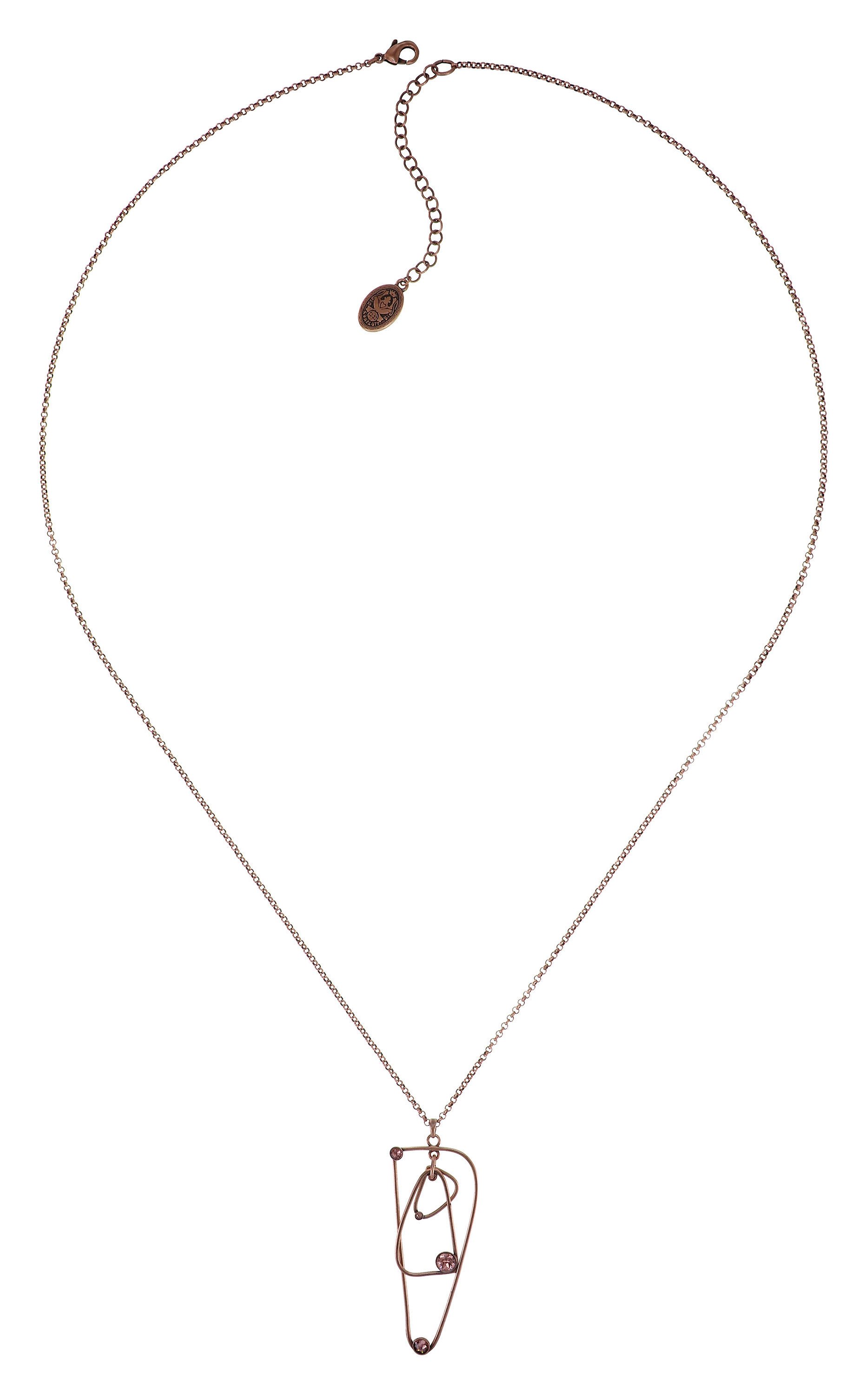 image for Necklace Pendant (Long) Wireworks Blush And Shine Pink 