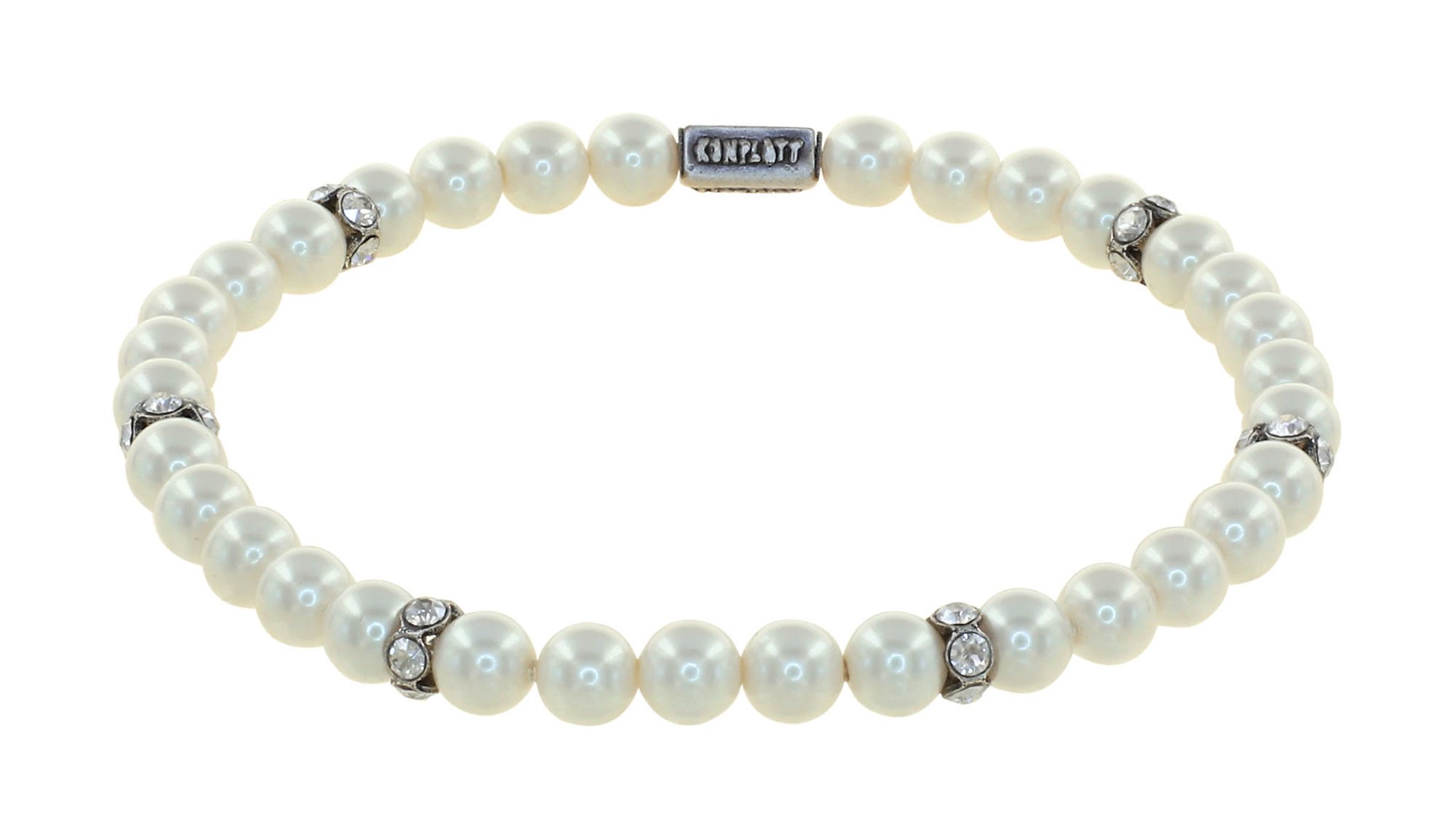 Bild für Armband elastisch Pearl Shadow weiß Kristall Silber Schatten 