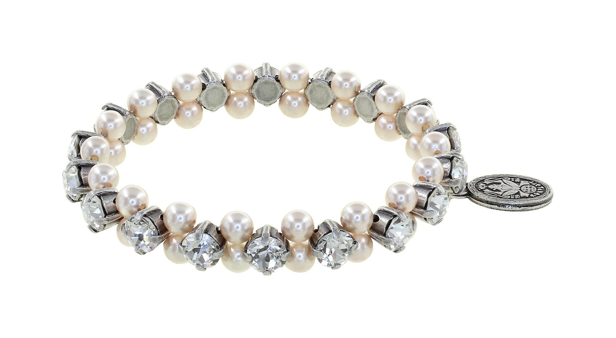 Bild für Armband elastisch Pearl Shadow weiß Kristall klein