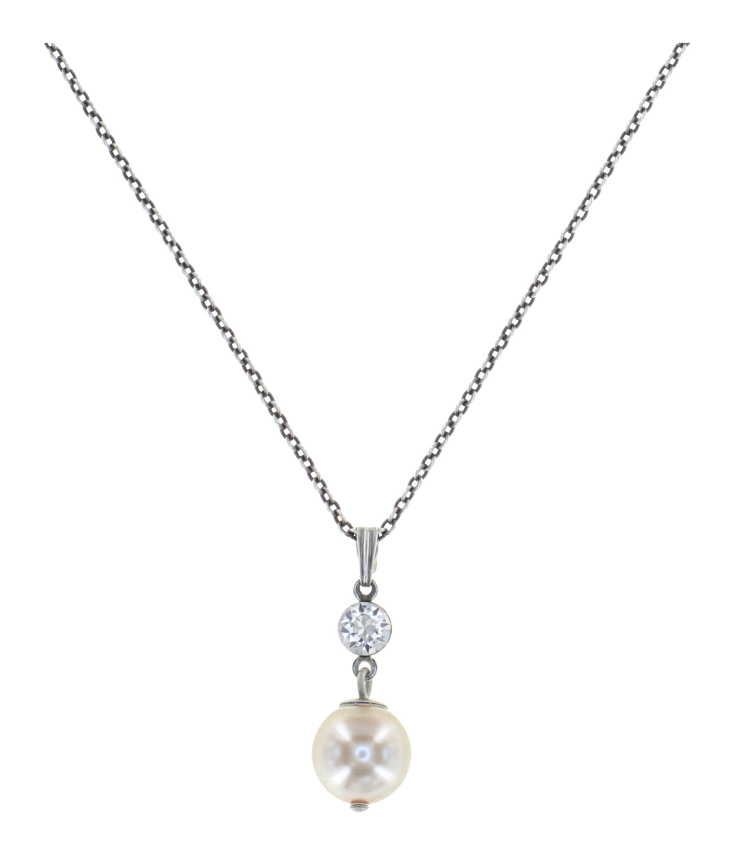 image pour Collier pendant Pearl Shadow Blanc crystal 