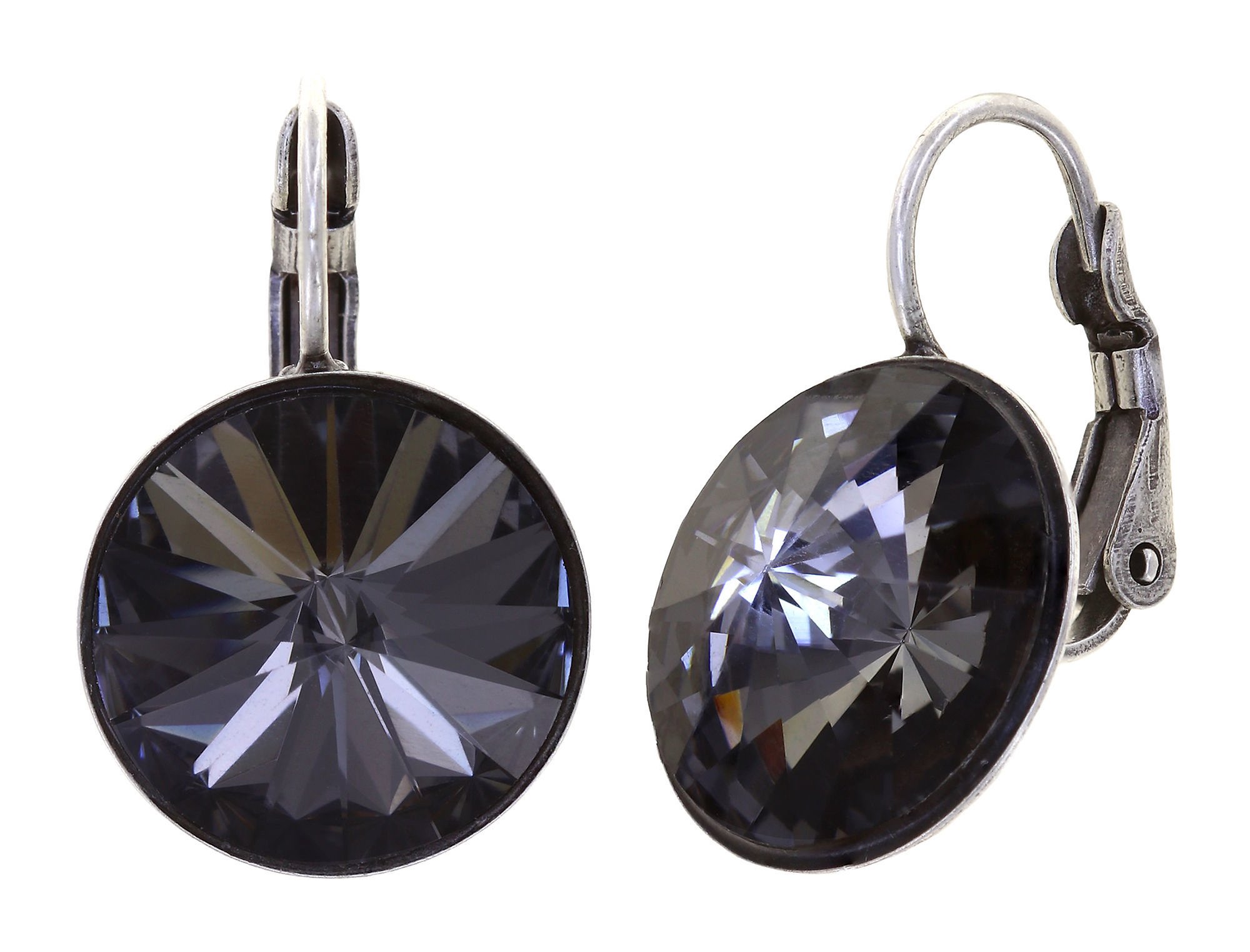 Bild für Ohrringe mit Brisur Rivoli Grau crystal night fall 14mm