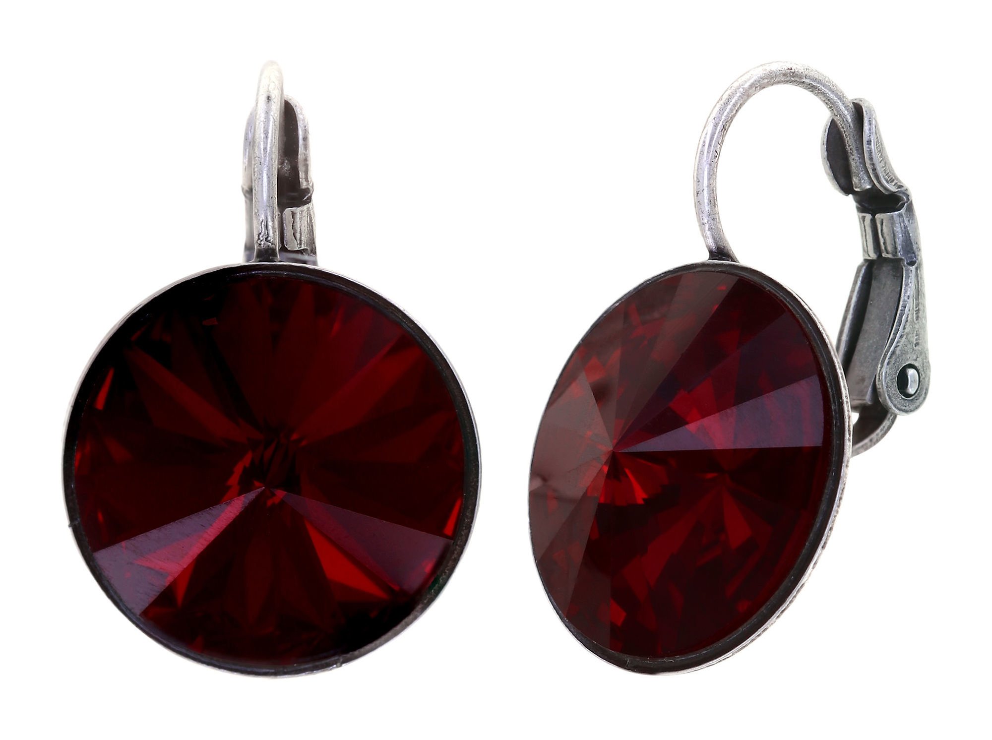 image for Earring Eurowire Rivoli Red siam 14mm