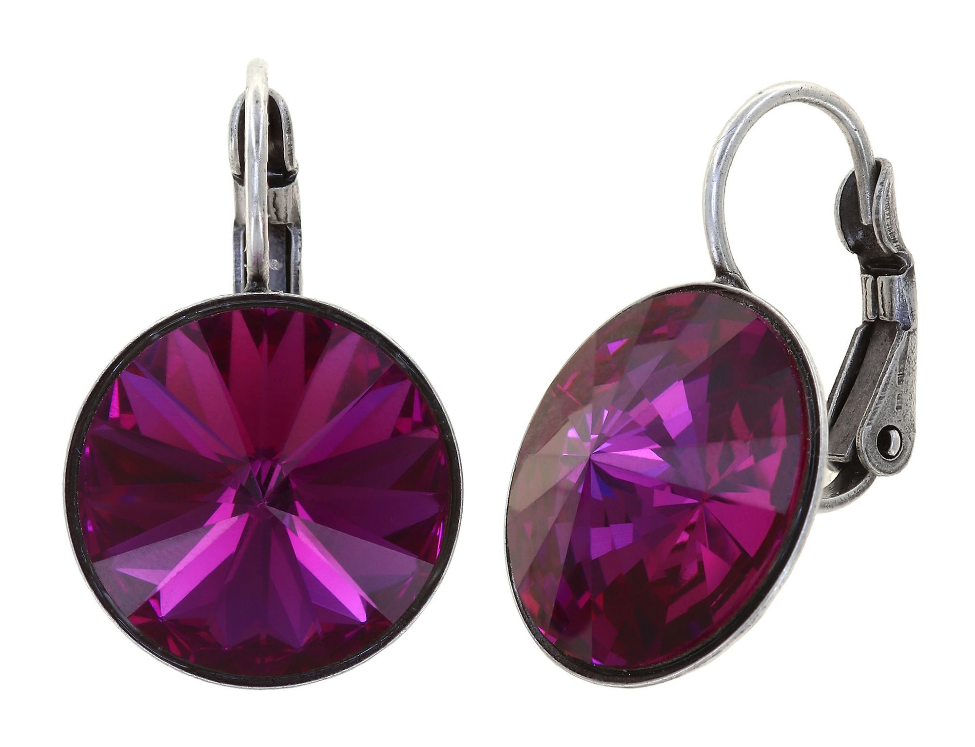 Bild für Ohrringe mit Brisur Rivoli Dunkelrosa Fuchsia mit braun 