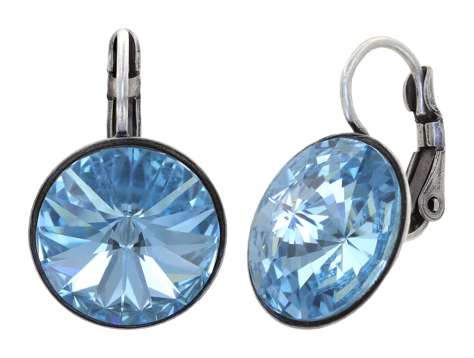 image for Earring Eurowire Rivoli Light Blue aquamarine 14mm