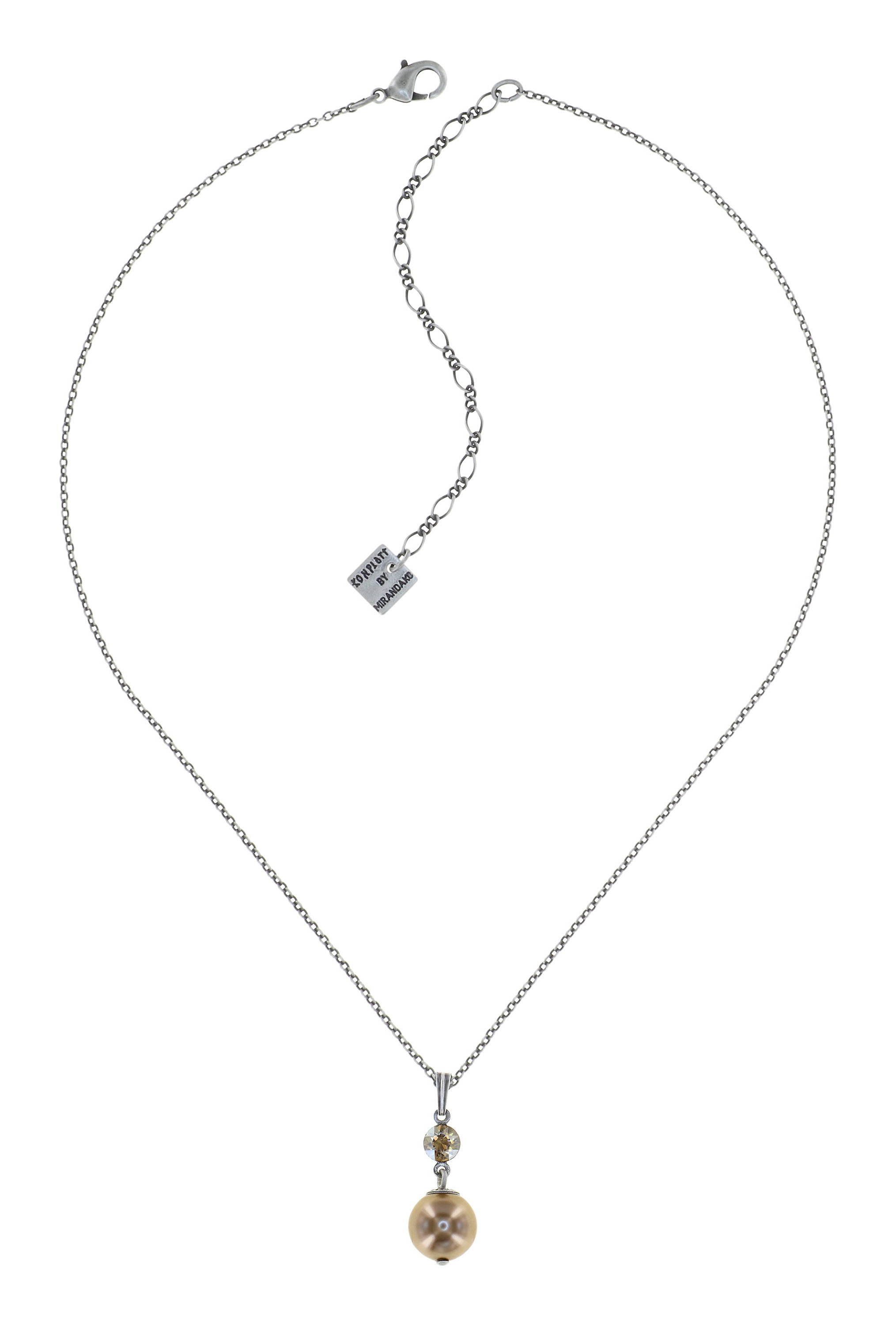 image for Necklace Pendant Pearl Shadow Beige crystal golden shadow 