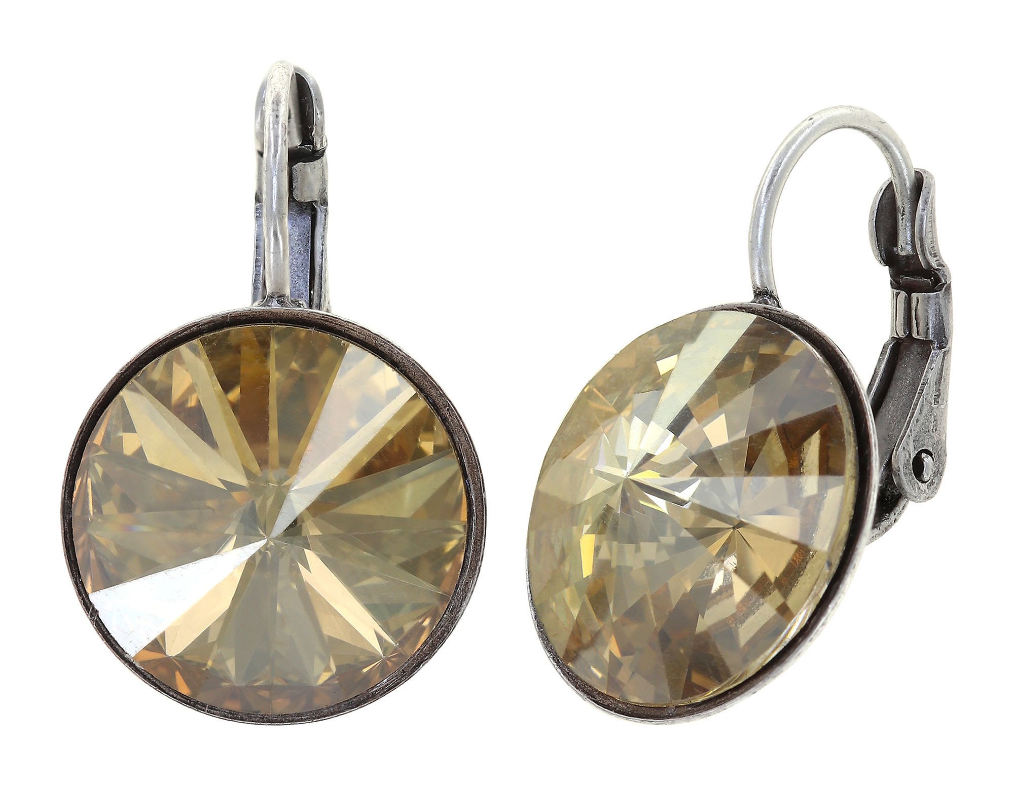 image for Earring Eurowire Rivoli Beige crystal golden shadow 14mm