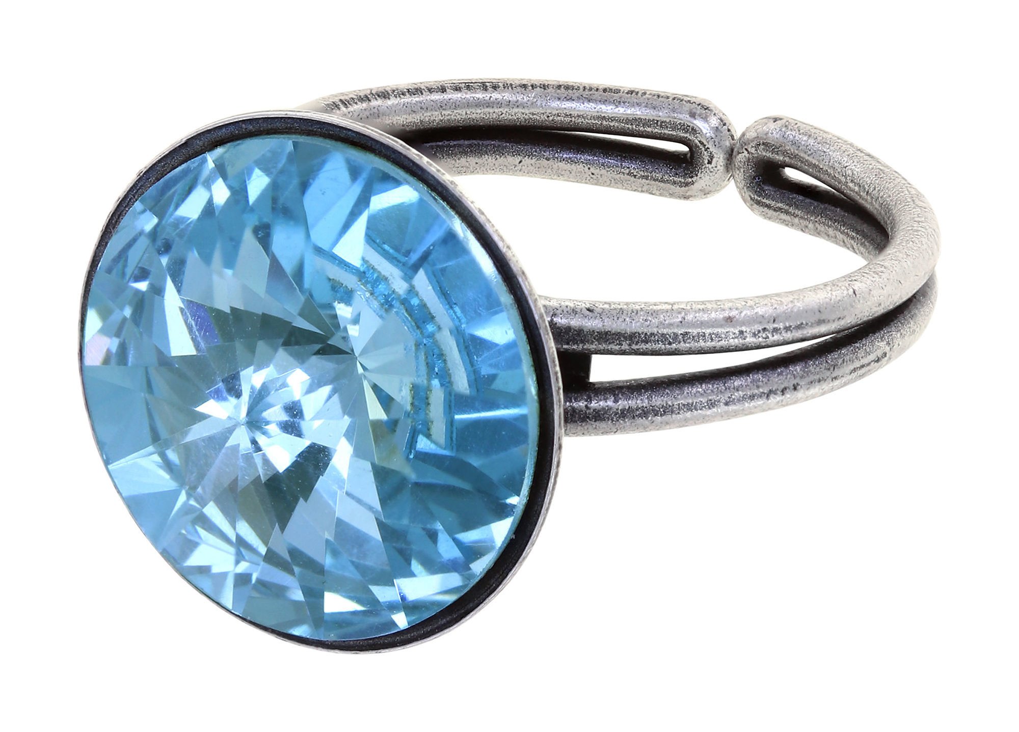 image pour Anneau Rivoli Bleu Clair aquamarine 14mm