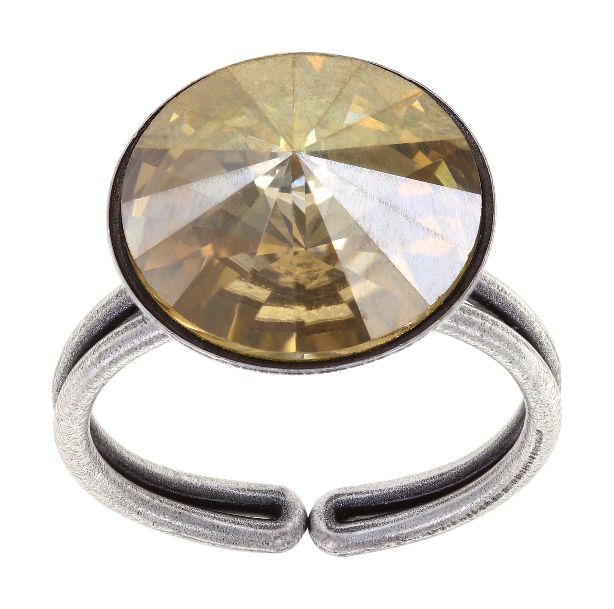 image pour Anneau Rivoli Beige crystal golden shadow 14mm